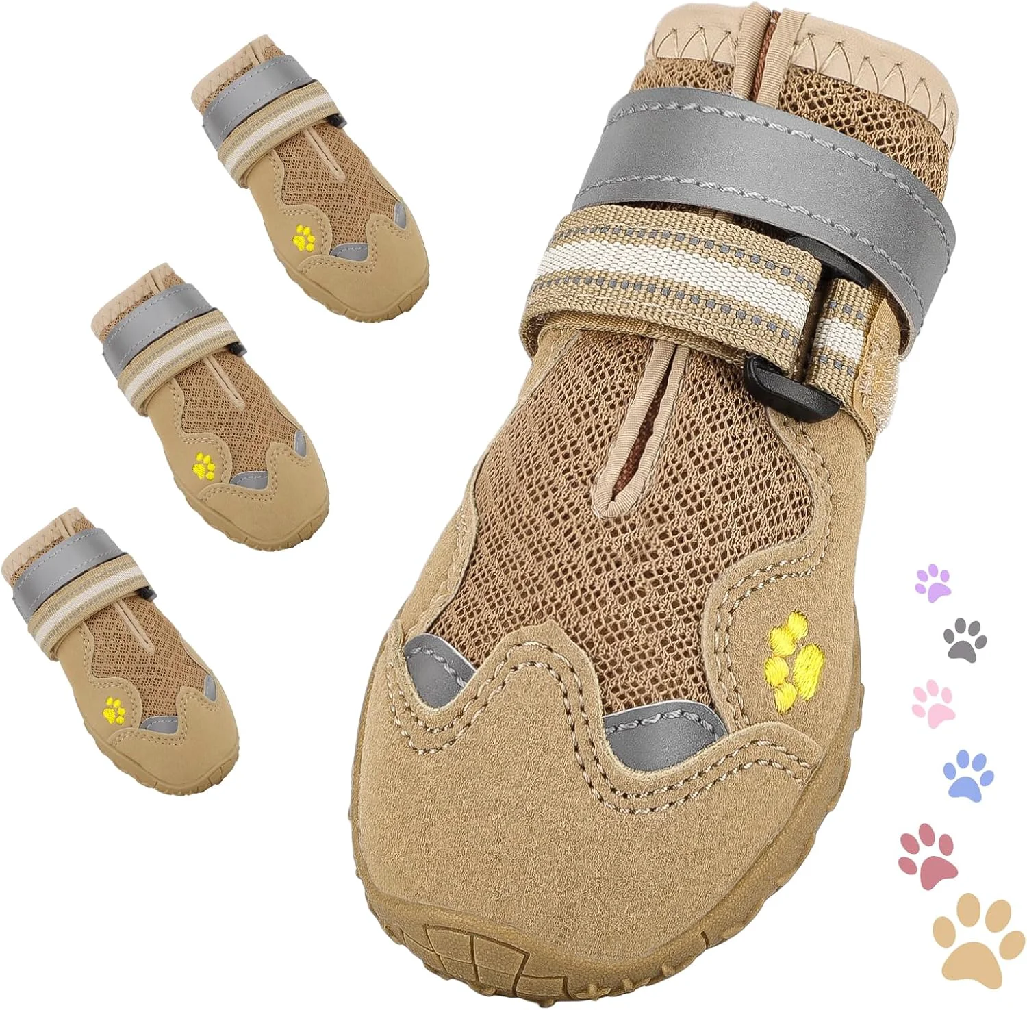 Trusted Dog Shoes for Large Medium Small Dog Mesh Breathable Dog Shoes for Hot Pavement Anti-Slip Dogs Boots Paw Protectors with Reflective for Outdoor Walking Indoor Hardfloors Size 8 Exclusive