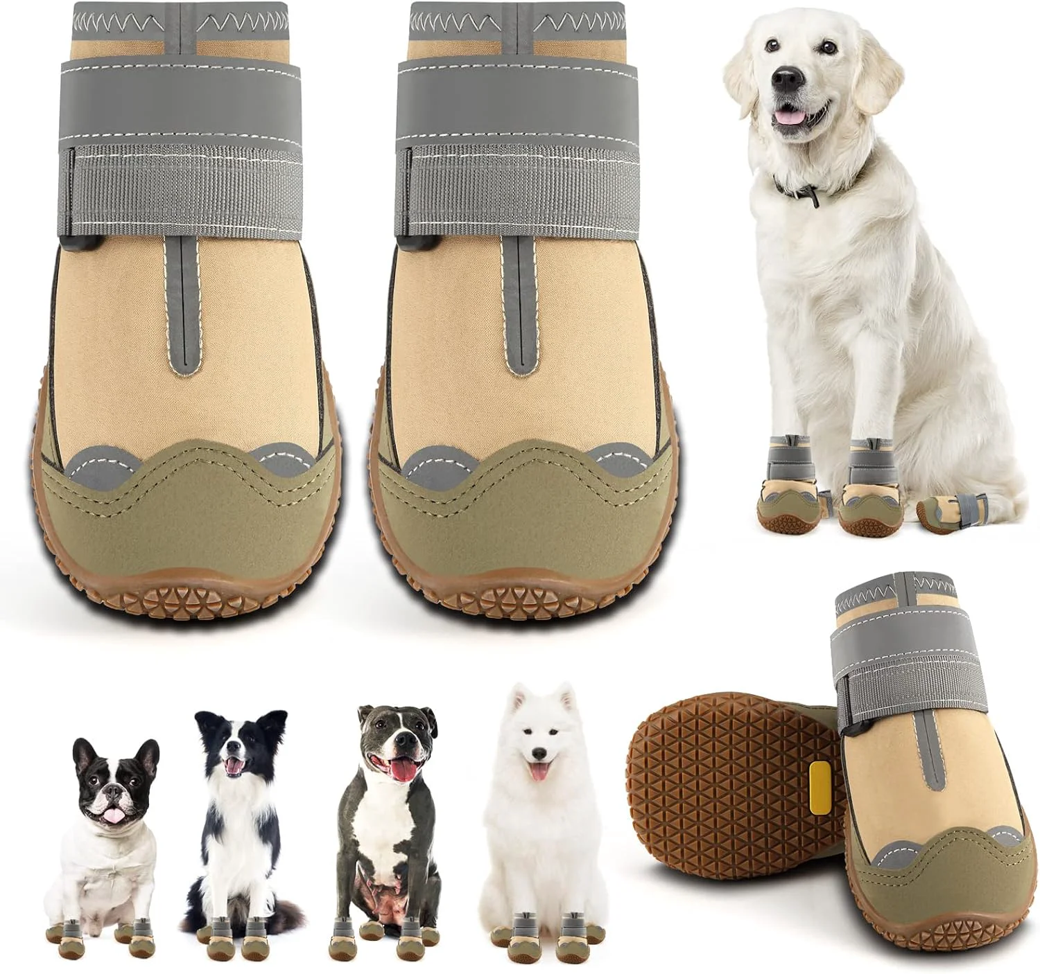 Excellent Dog Shoes for Small Dogs Dog Boots Paw Protectors for Hardwood Floors Outdoor Dog Booties for Hot Pavement Winter Snow Hiking Waterproof Dog Shoes with Reflective Strips Size 2 Environmentally Friendly