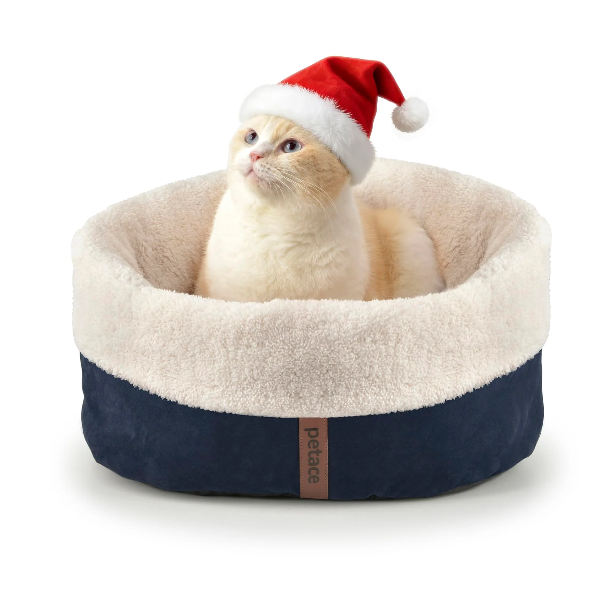 Premium Material Petace Self Warming Cat Bed – 17.7 x 13.7 in Anti-Slip Cozy Thermal Cushion Blue Convenient