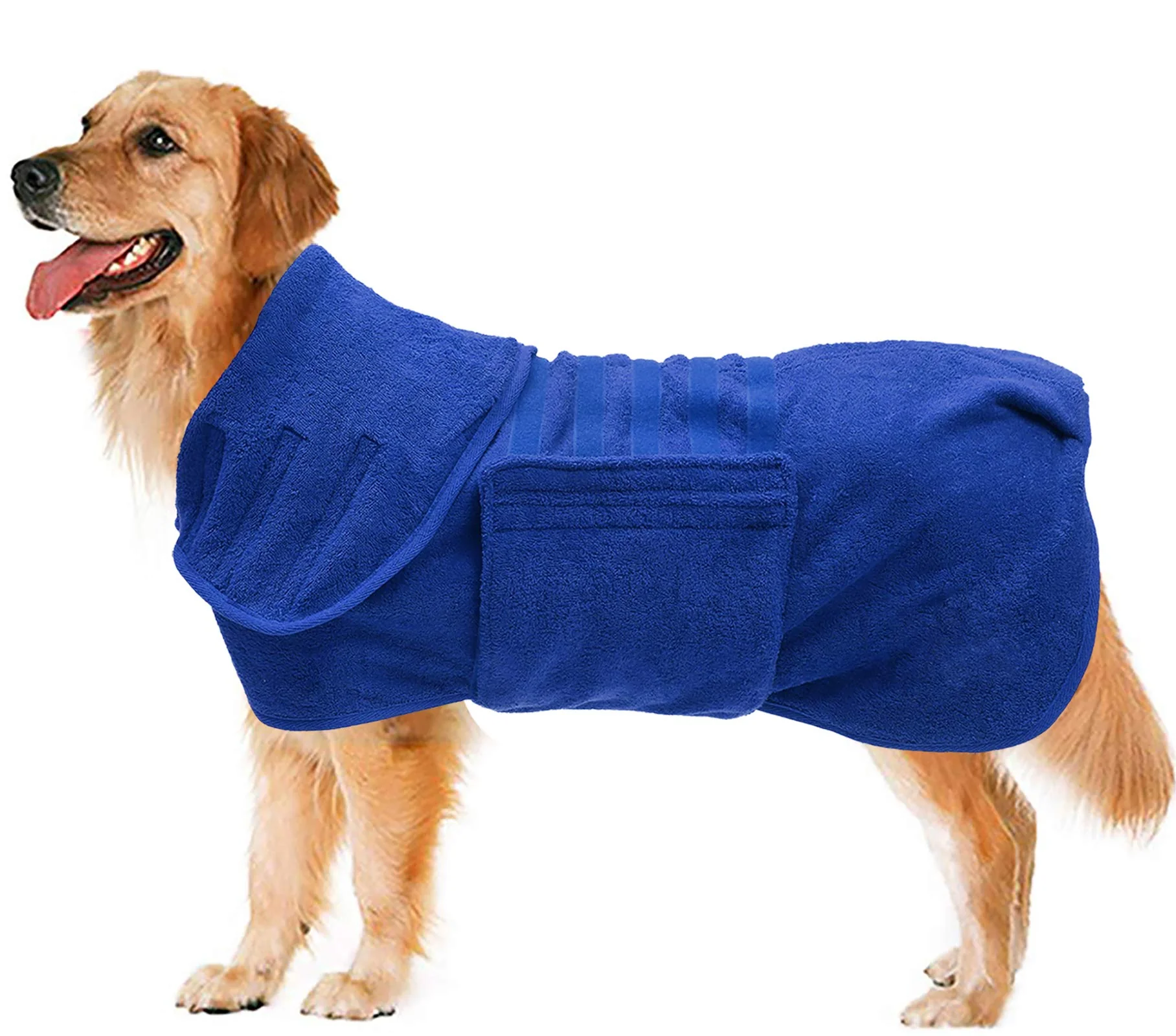Smart Geyecete Dog Drying Coat - Microfibre Fast-Drying Bathrobe for Pets Blue XL Effective