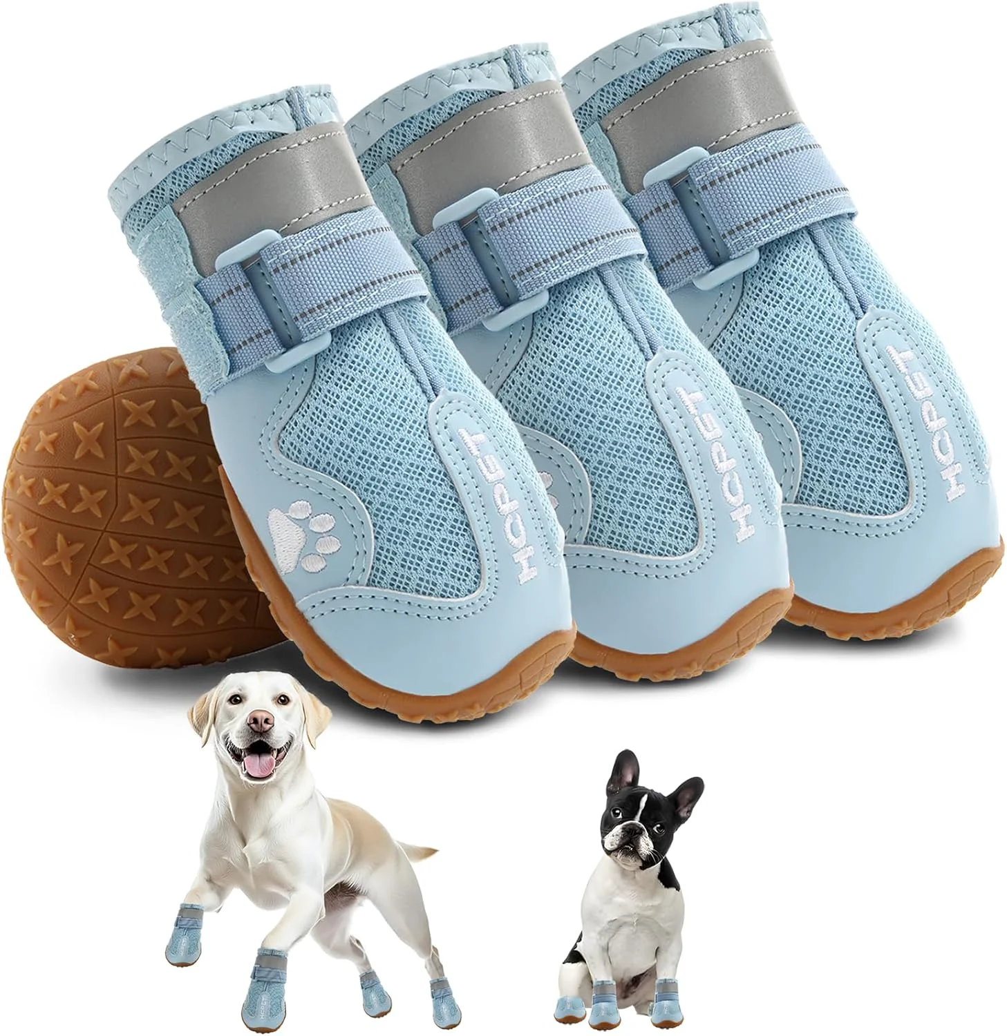 Fast Hcpet Dog Shoes Dog Boots for Small Dogs Breathable Medium Dog Booties Paw Protector for Summer Hot Pavement Winter Snowy Day Outdoor Walking Indoor Hardfloors Anti Slip Sole Blue Size 5 Easy-to-Use