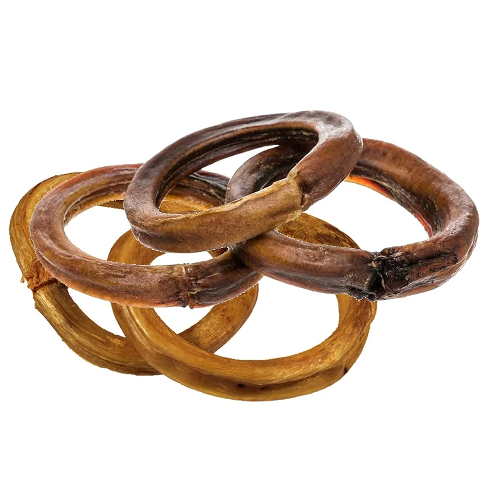 Relaxed Hotspot Pets Bully Stick Rings for Dogs 5 Pack – 4-Inch Premium Beef Pizzle Chews Environmentally Friendly