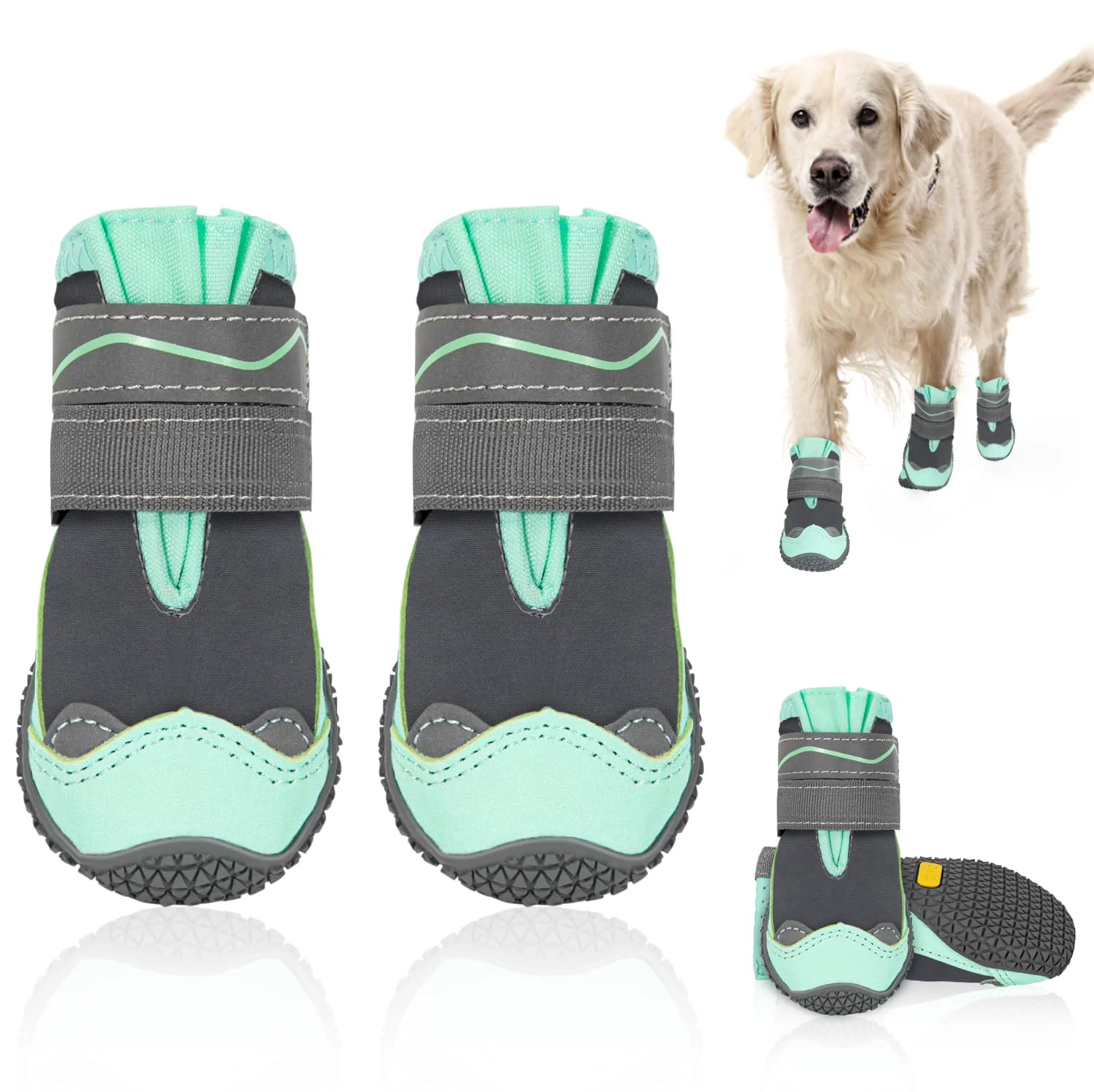Dependable SlowTon Dog Shoes Green Size 6 – Waterproof Anti-Slip Boots for Outdoor Walks Authentic