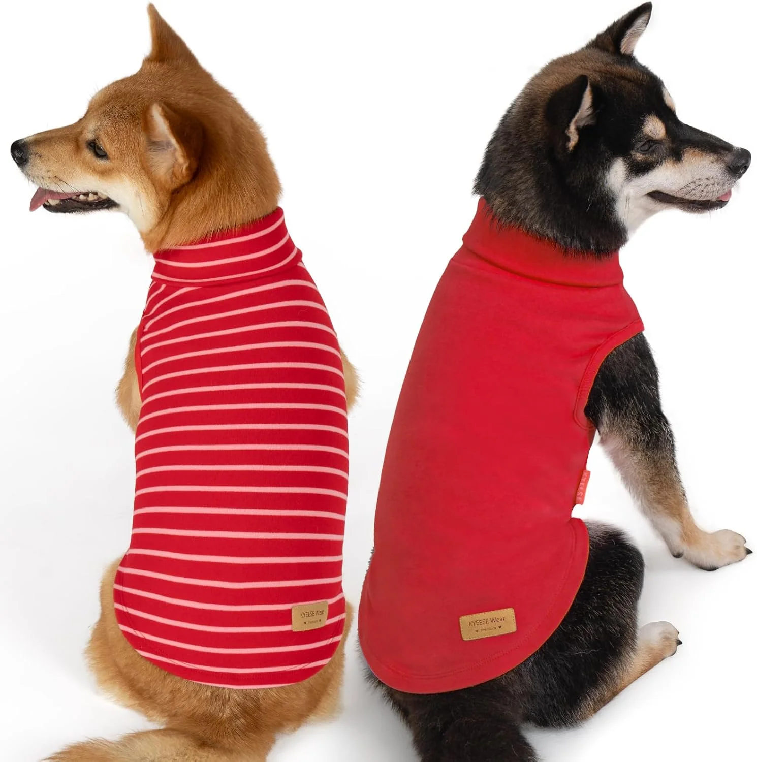 Durable KYEESE 2Pack Dog Sweater Soft Lightweight Dogs Clothes Warm Pets Fleece Sweater Stretchy Pet Coat Turtleneck Dog Outfit for Small Dogs Boy Girl Comfy Sleeveless Doggie Sweatshirt Red L Specialty