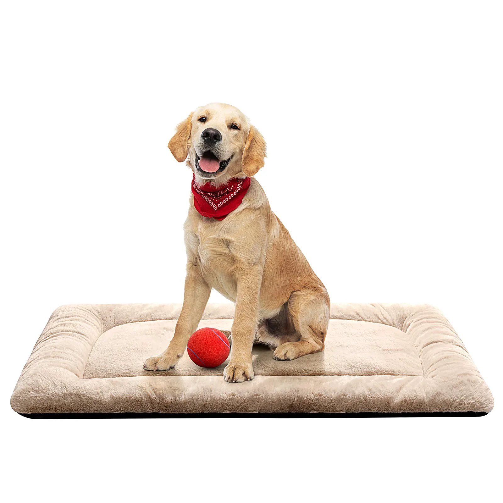 Long-Lasting VERZEY 36in Ultra-Soft Dog Crate Pad – Anti-Slip Washable Bed for Medium Large Dogs Cream Selected