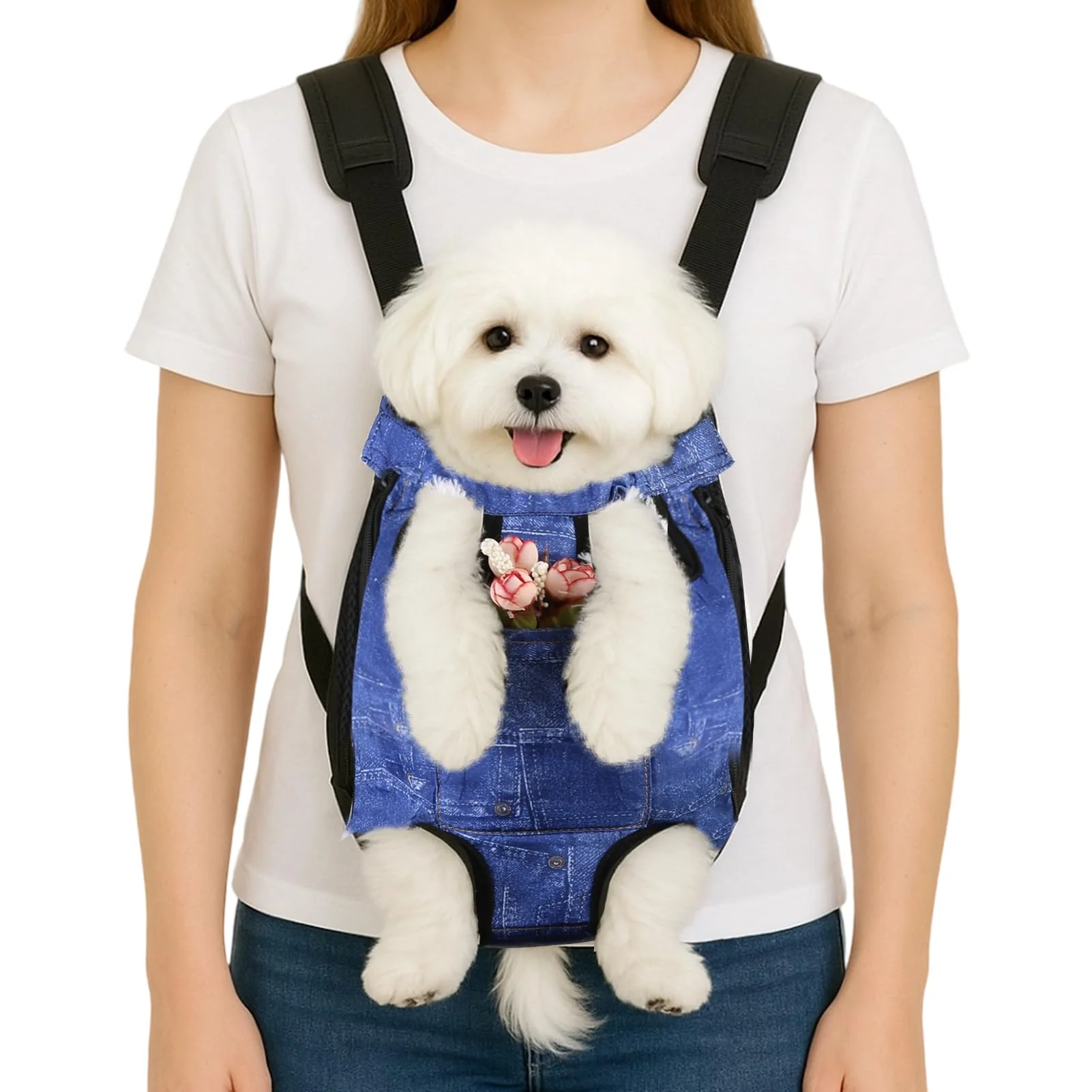 Reliable Mosago Dog Backpack Carrier - Front Pocket and Legs-Out Design for Small Medium Dogs 4-7 lbs Secure
