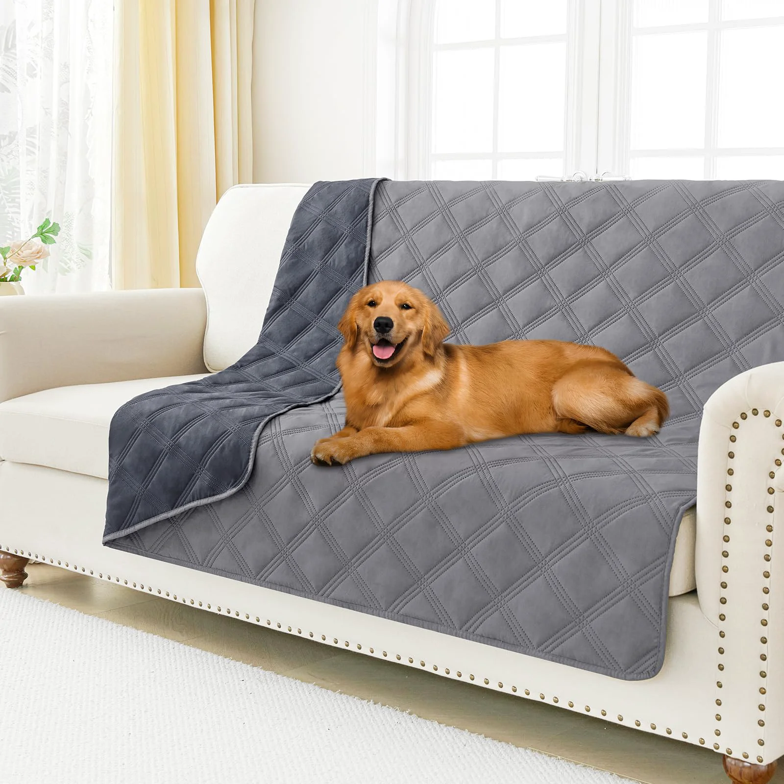 First-Class Smiry Waterproof Dog Bed Cover Blanket 68x82 Reversible Leakproof Sofa Protector Fast