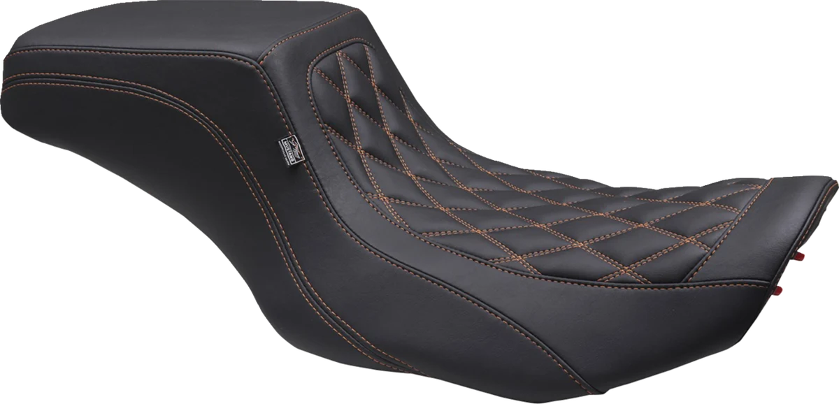High-Grade MUSTANG One Piece 2-Up Squareback Seat - Double Diamond - Orange Stitch 88416MO Versatile