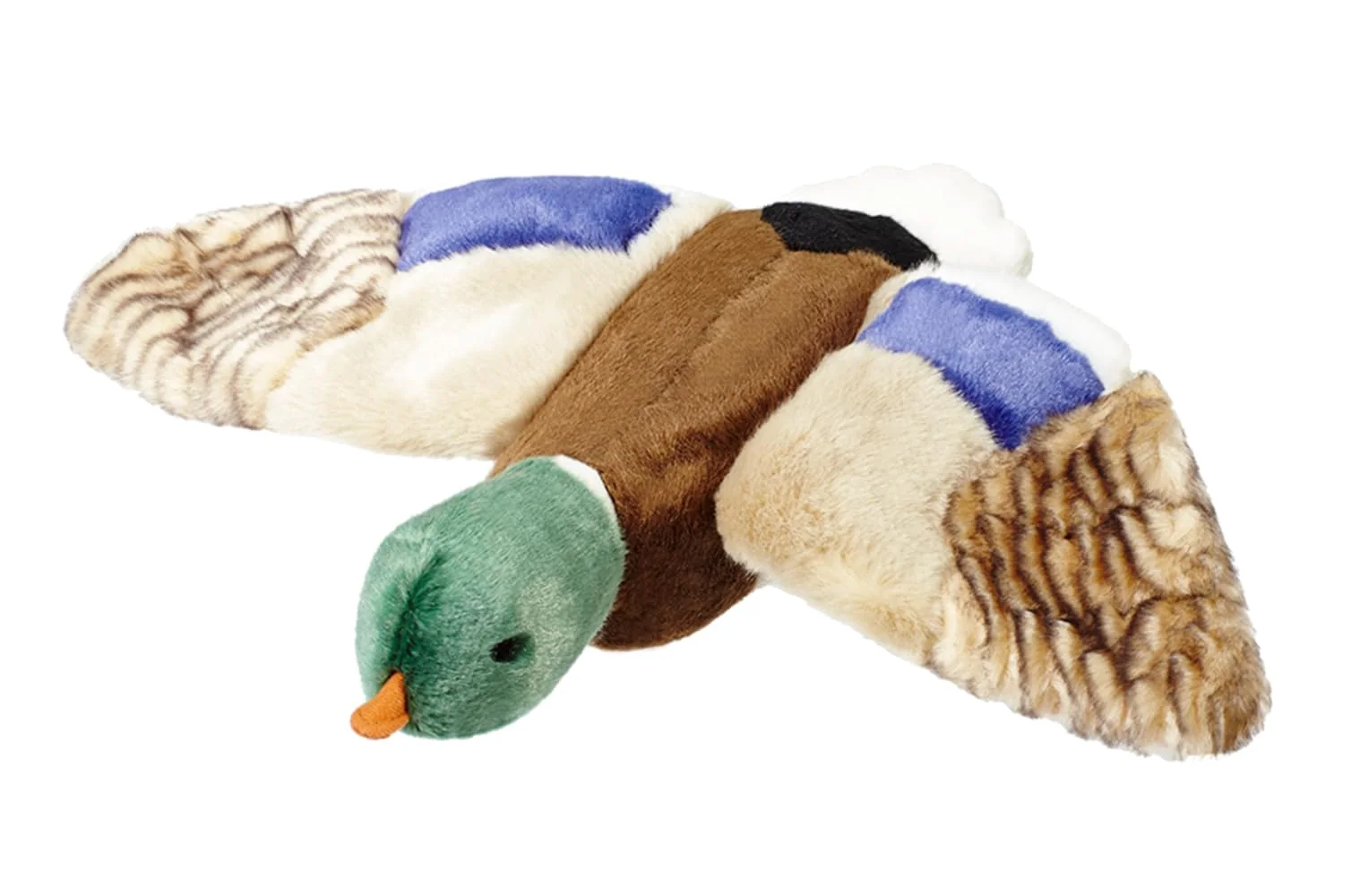 Secure Fluff Tuff Wally Mallard Pet Toy – 13-inch Plush Fetch Shake Tug Toy Fast
