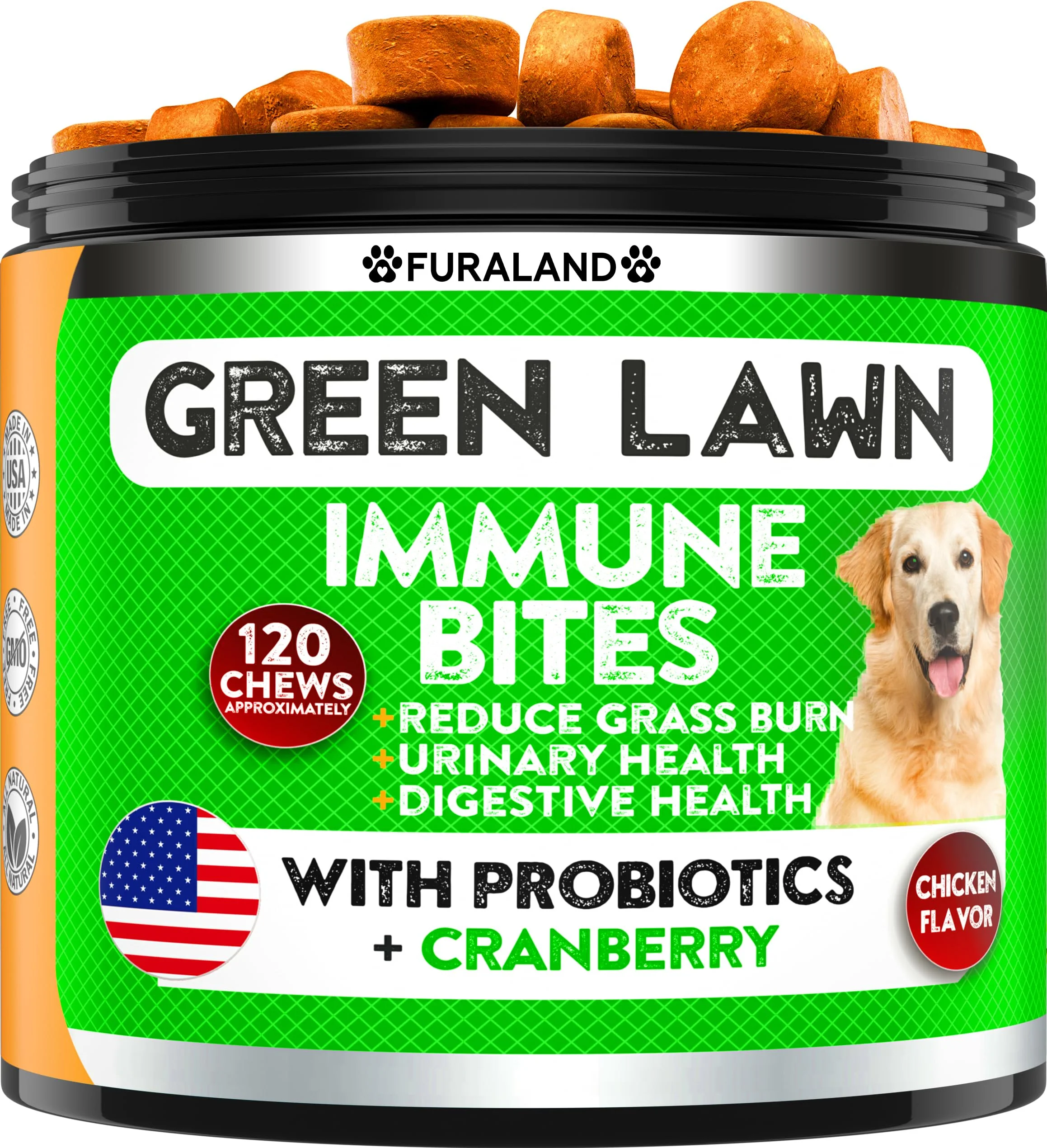 Soft FURALAND Grass Burn Spot Chews for Dogs – Lawn Saver with DL-Methionine Digestive Enzymes Responsible