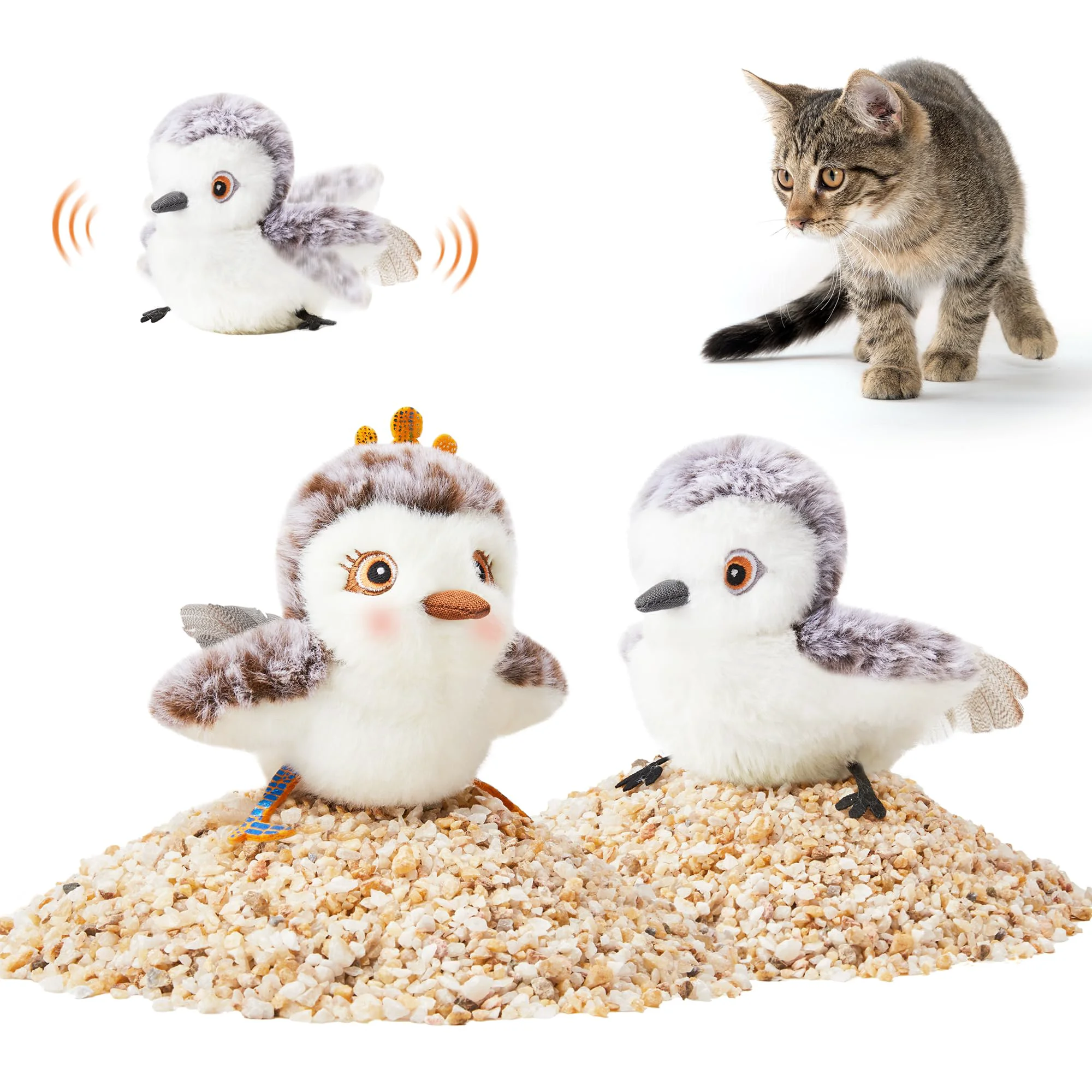 Responsible Potaroma Cat Toys Flapping Sandpiper Pair-Mate USB Chargeable Classic
