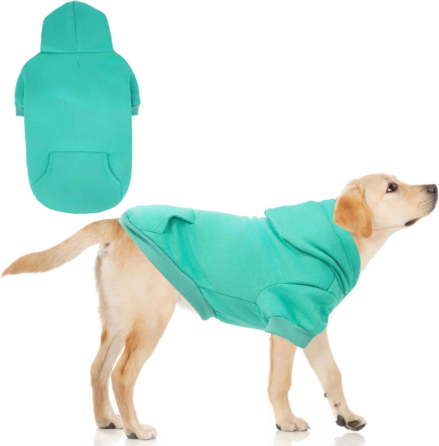 Premium Material KOOLTAIL Basic Dog Hoodie - Soft and Warm Dog Hoodie Sweater with Leash Hole and Pocket Dog Winter Coat Cold Weather Clothes Sweatshirt for Small Medium Large Dogs Puppy Cat Boys Girls Lake Blue XXL Exclusive