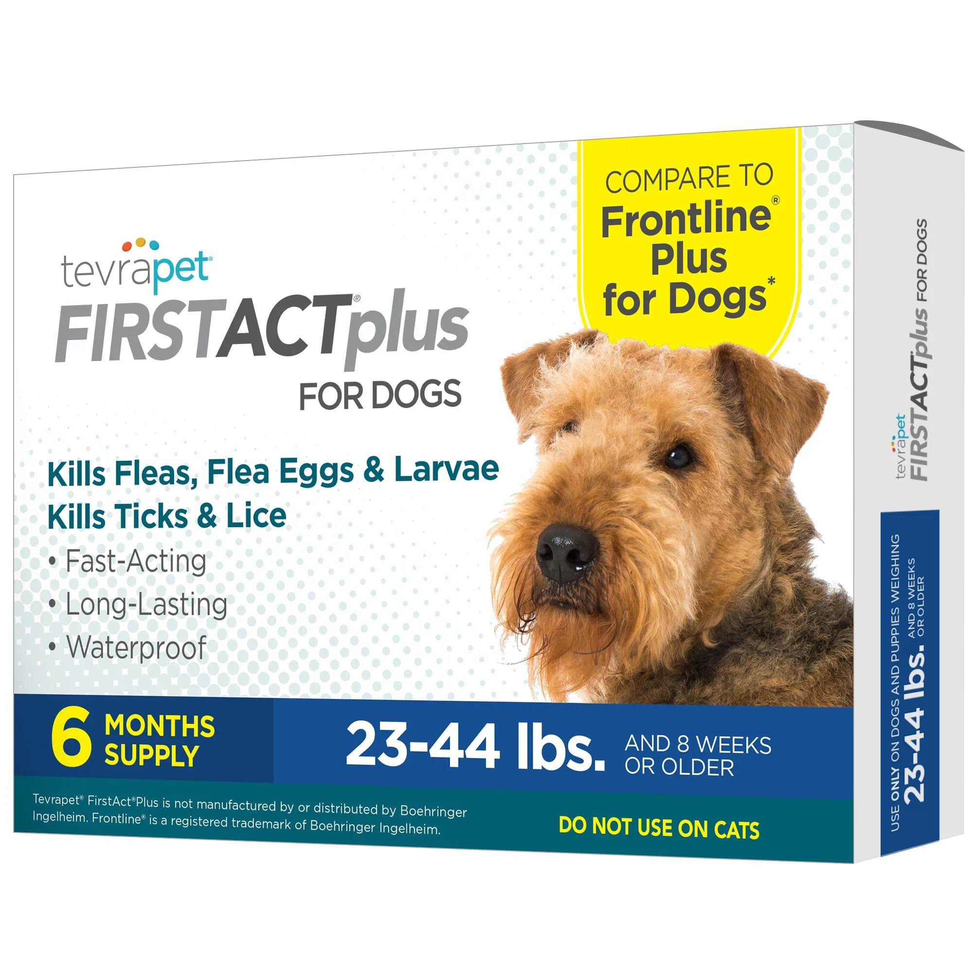 Luxury TevraPet FirstAct Plus Flea Treatment for Dogs – Medium 23–44 lbs – 6 Doses Next-Generation