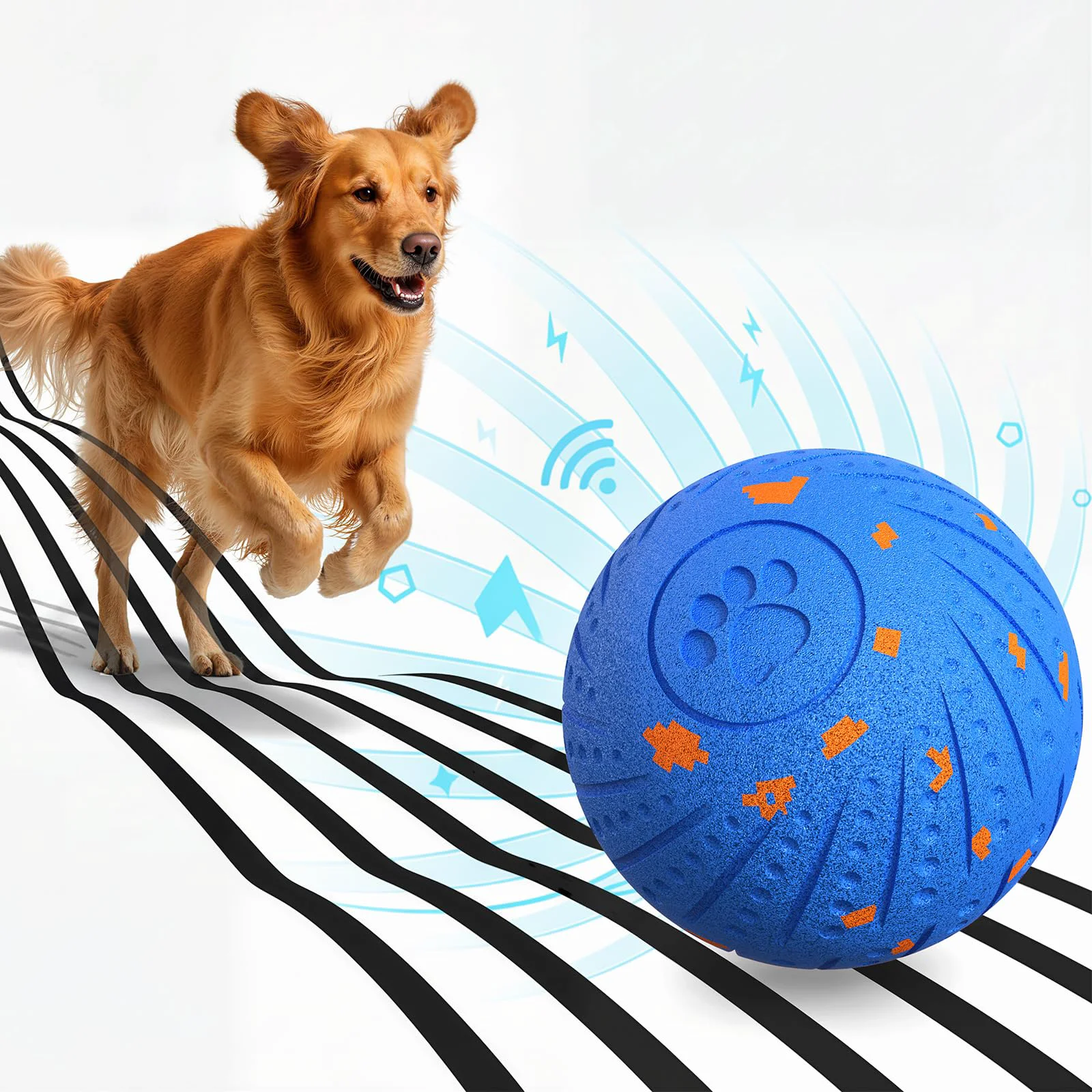 Unique BFFWOW Smart Interactive Dog Ball for Medium Large Dogs – 3 Modes Auto Bounce USB-C Smooth