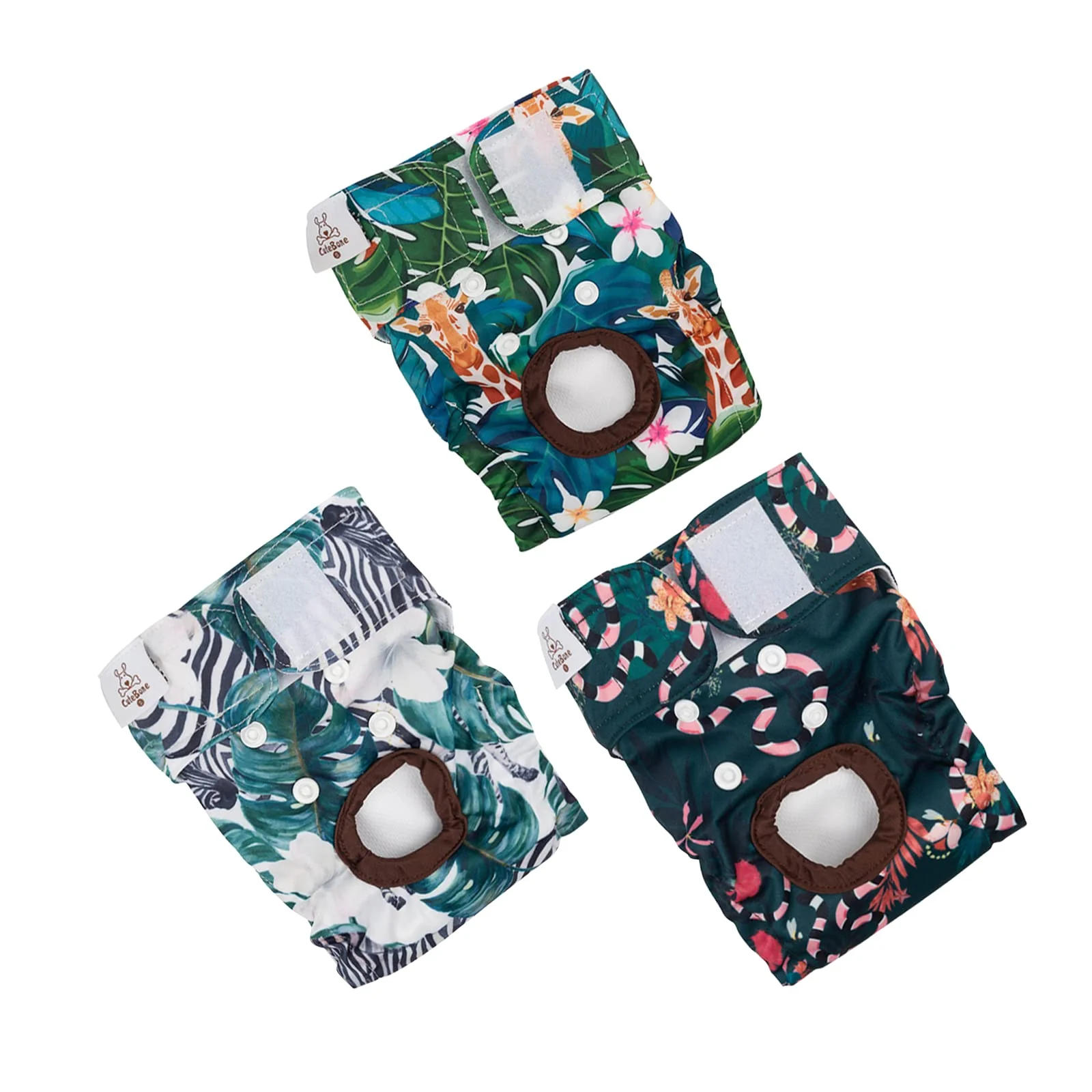 Premium Material CuteBone Dog Diapers Female Washable 3 Pack – Small Medium Large Reusable Puppy Period Pants Superior