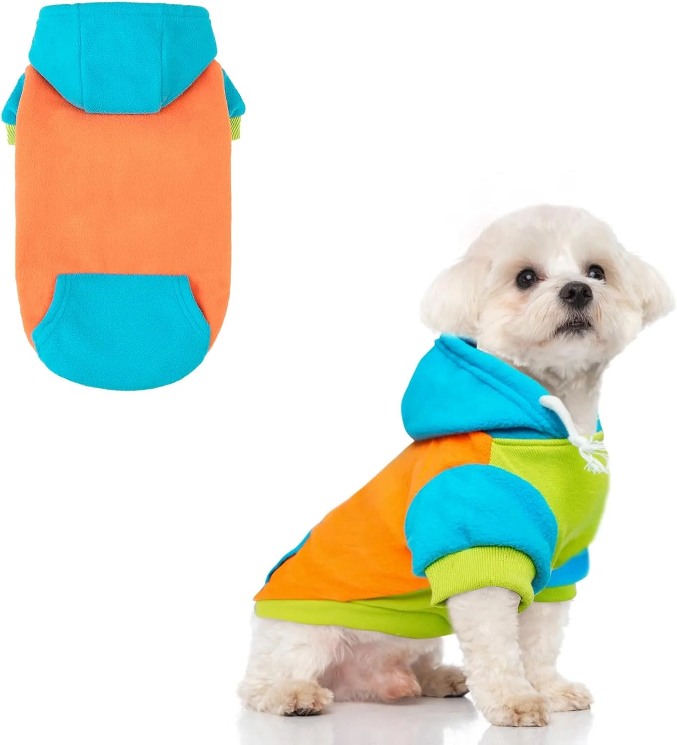 Sophisticated BEAUTYZOO Fleece Dog Hoodie Sweatershirt with Pocket and Leash Hole Stretchy Small Medium Large Sized Dogs Clothes for Fall Winter Cold Days Color Designer Warm Dog Jackets French Bulldog Coats Fine Crafted