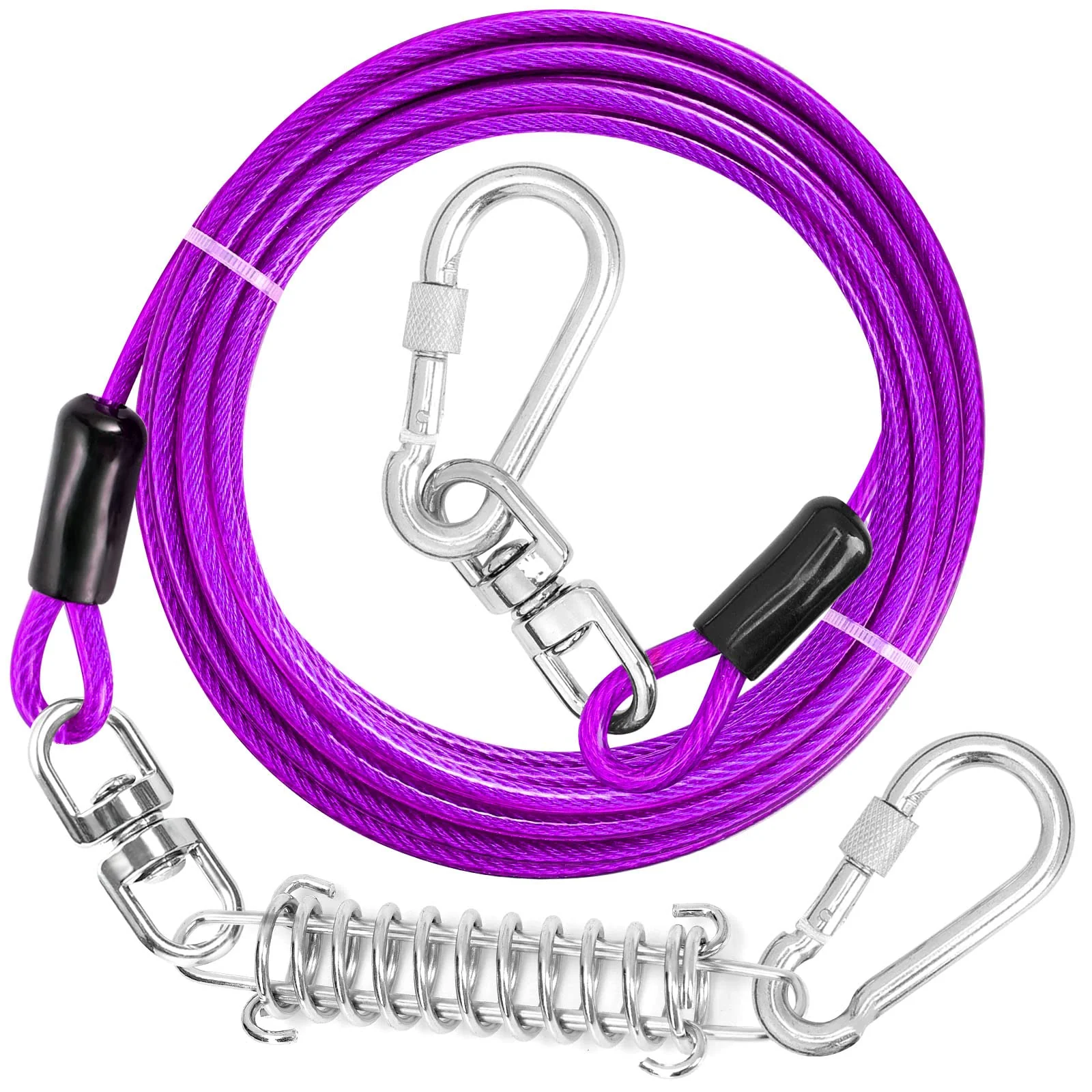 Fine jenico Dog Tie Out Cable - Heavy Duty 50–150 ft 500 lbs Swivel Hook Traditional