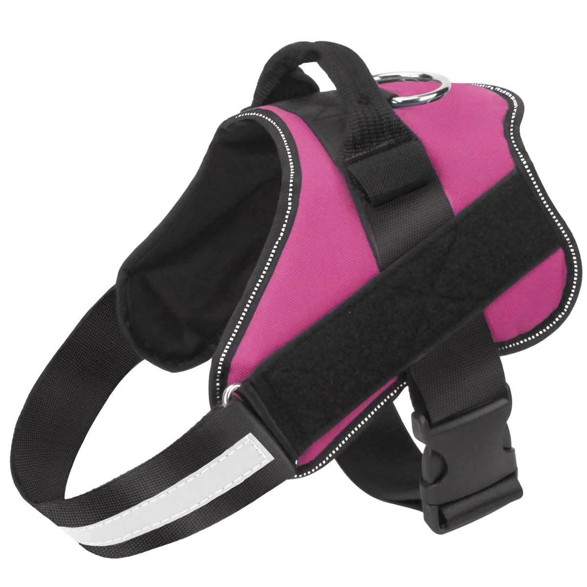 Eco-Friendly Bolux No-Pull Reflective Dog Harness with Handle - Breathable Adjustable Rose Red L Optimized
