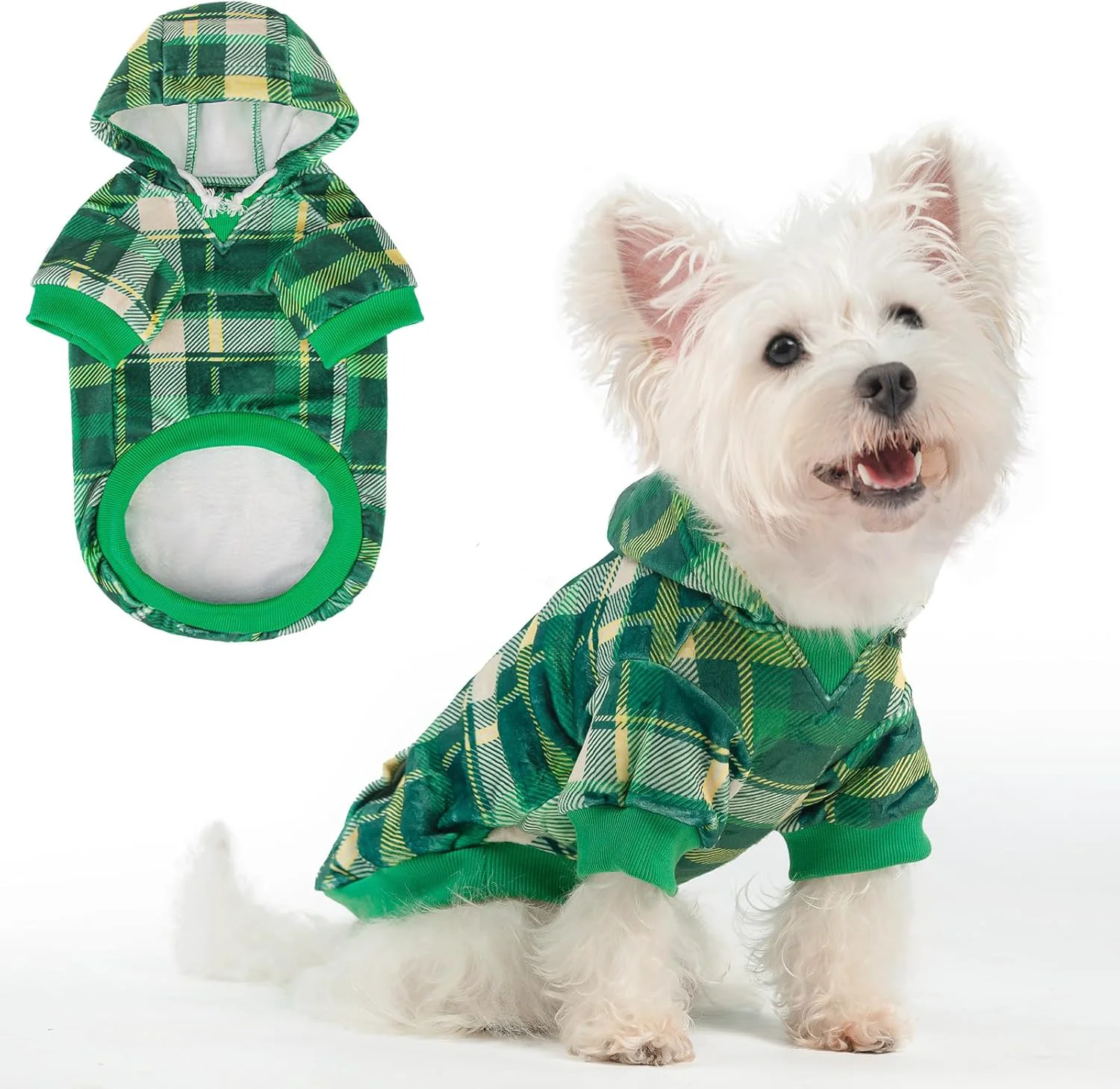 Crafted BEAUTYZOO Dog Hoodie Sweaters for Small Medium Large Size Dogs Girls Boys- Premium Quality Ultra Soft Superior Comfort Fit Fleece Lined Hooded Sweatshirt- Cold Weather Pet Clothes Winter Coat Plaid Fine