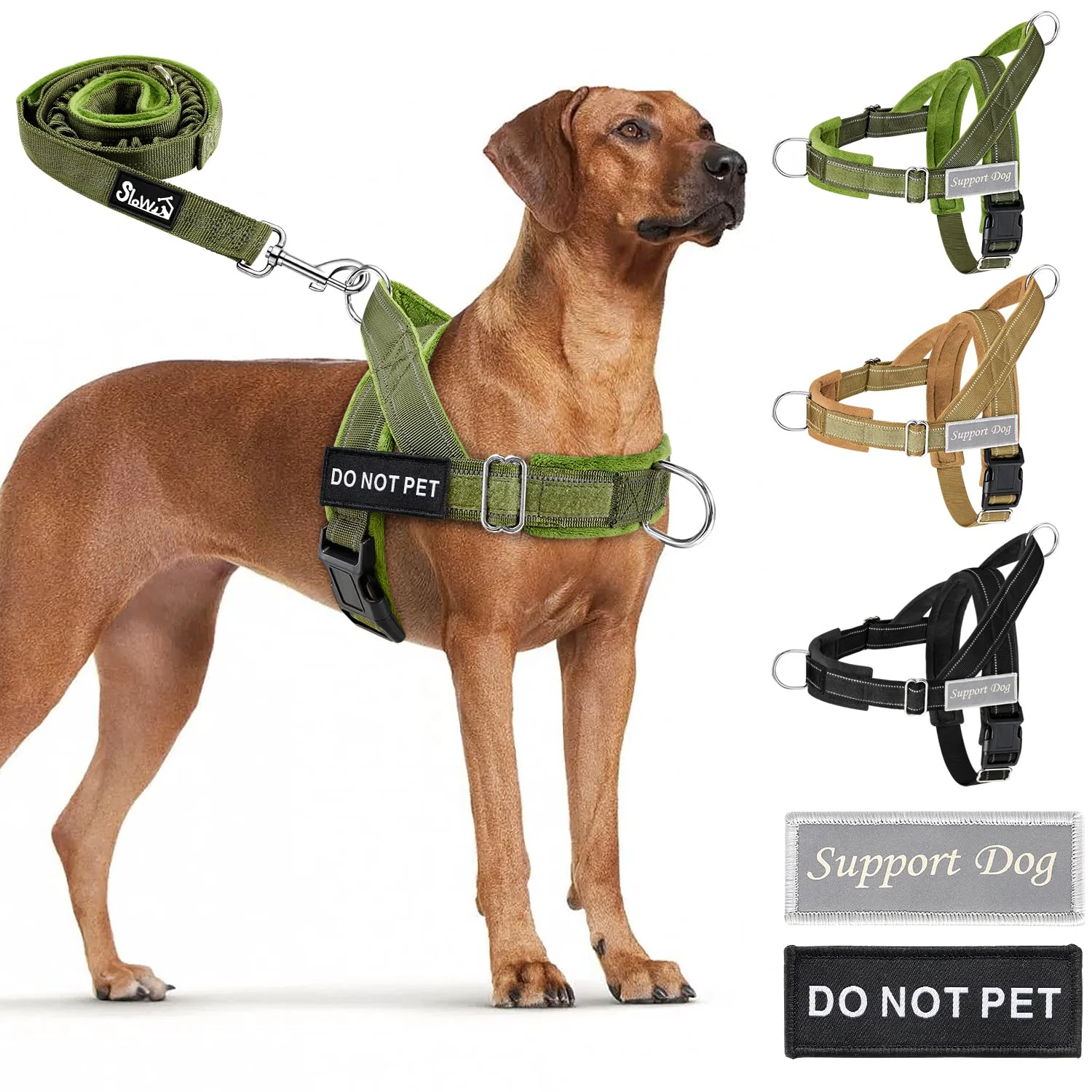 Refined SlowTon No Pull Harness with Front Clip for Medium Large Dogs GR M Stylish