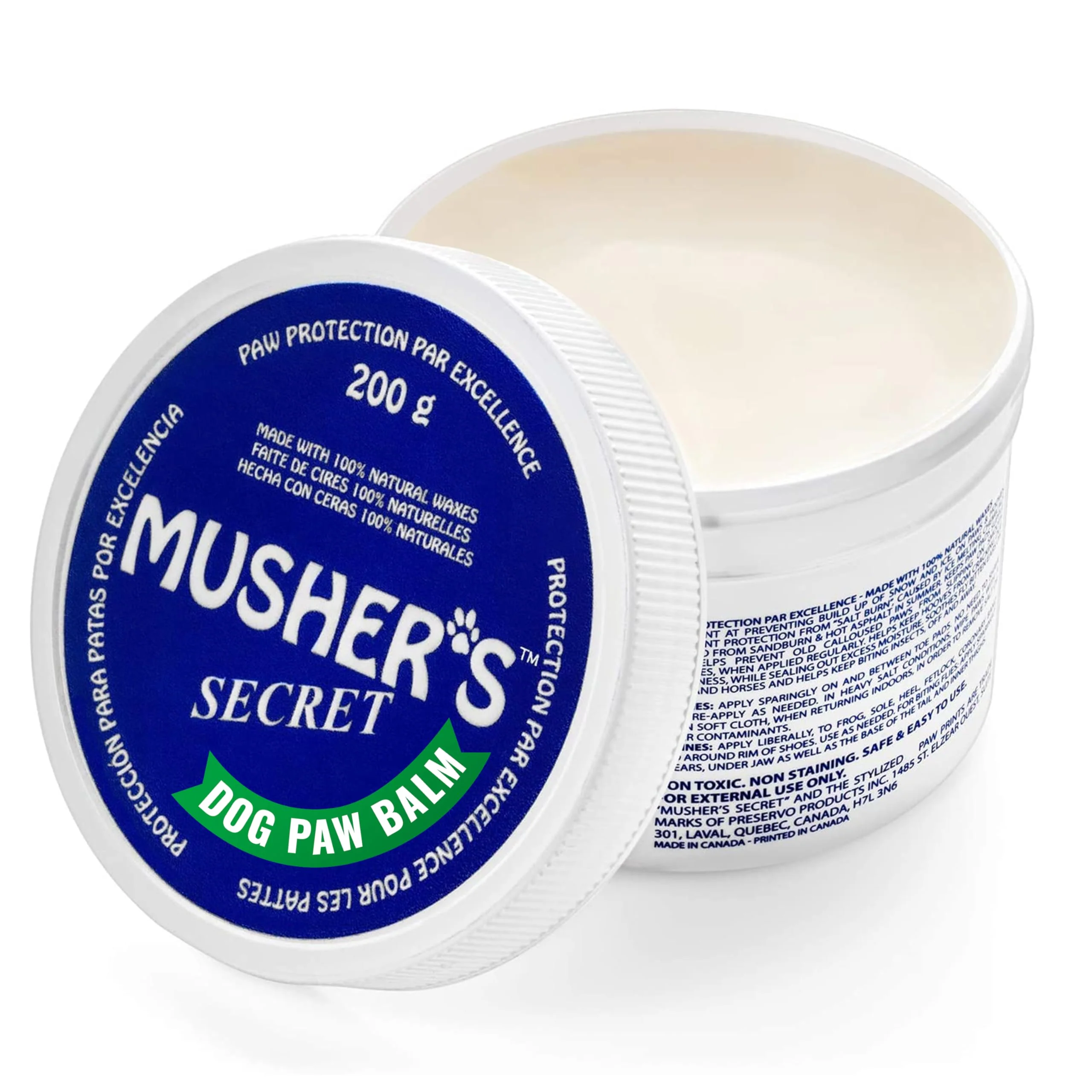 Organic Musher s Secret Dog Paw Wax 200g – Natural Lick-Safe Paw Balm with Vitamin E Quality