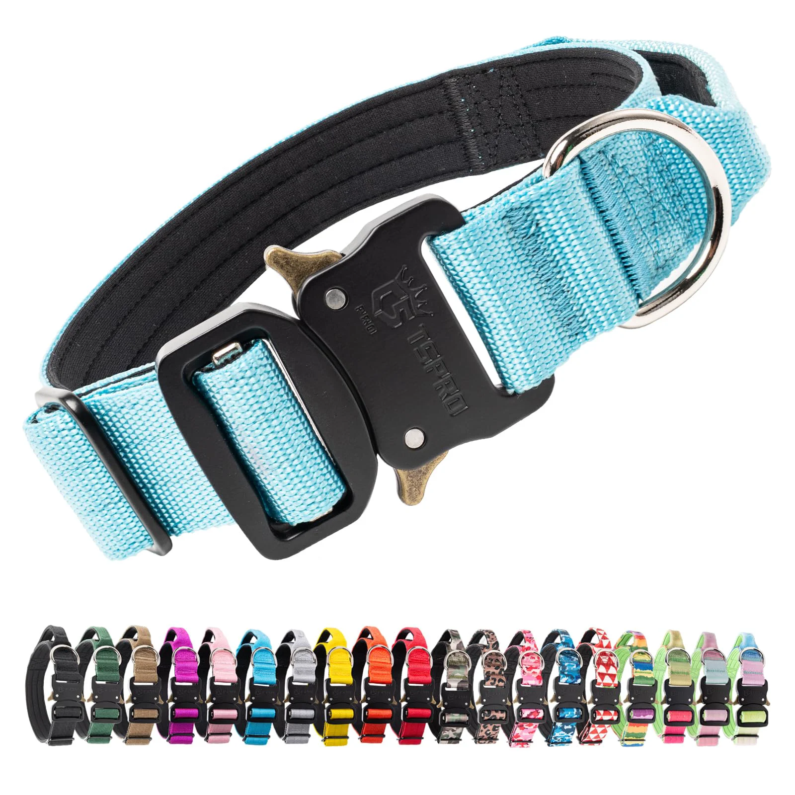 Minimalist TSPRO Premium Tactical Dog Collar with Handle – Heavy-Duty Quick-Release Adjustable Blue M Carefully Designed
