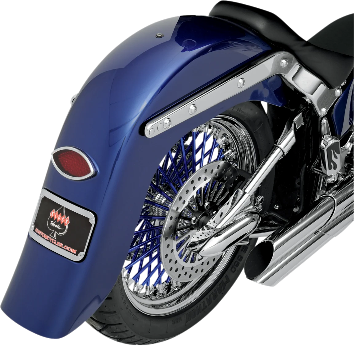 High-Quality KLOCK WERKS Benchmark 4 Stretched Rear Fender - Frenched - Steel - For Custom Application KWF-02-0400 Clean