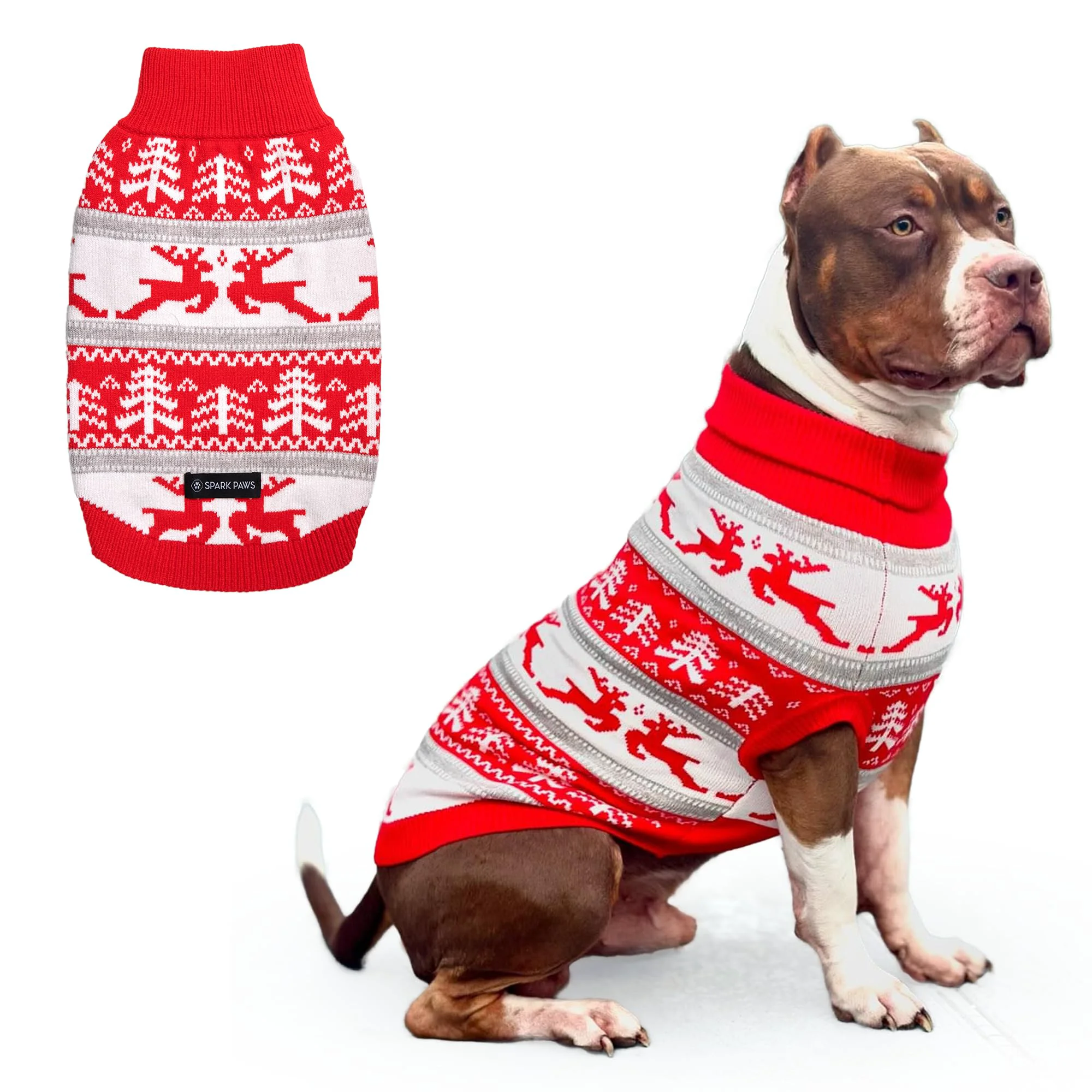 Top-Quality Spark Paws Christmas Dog Sweater – Ultra-Soft Holiday Knit for Small to 3XL Dogs Winter Wonderland Authentic