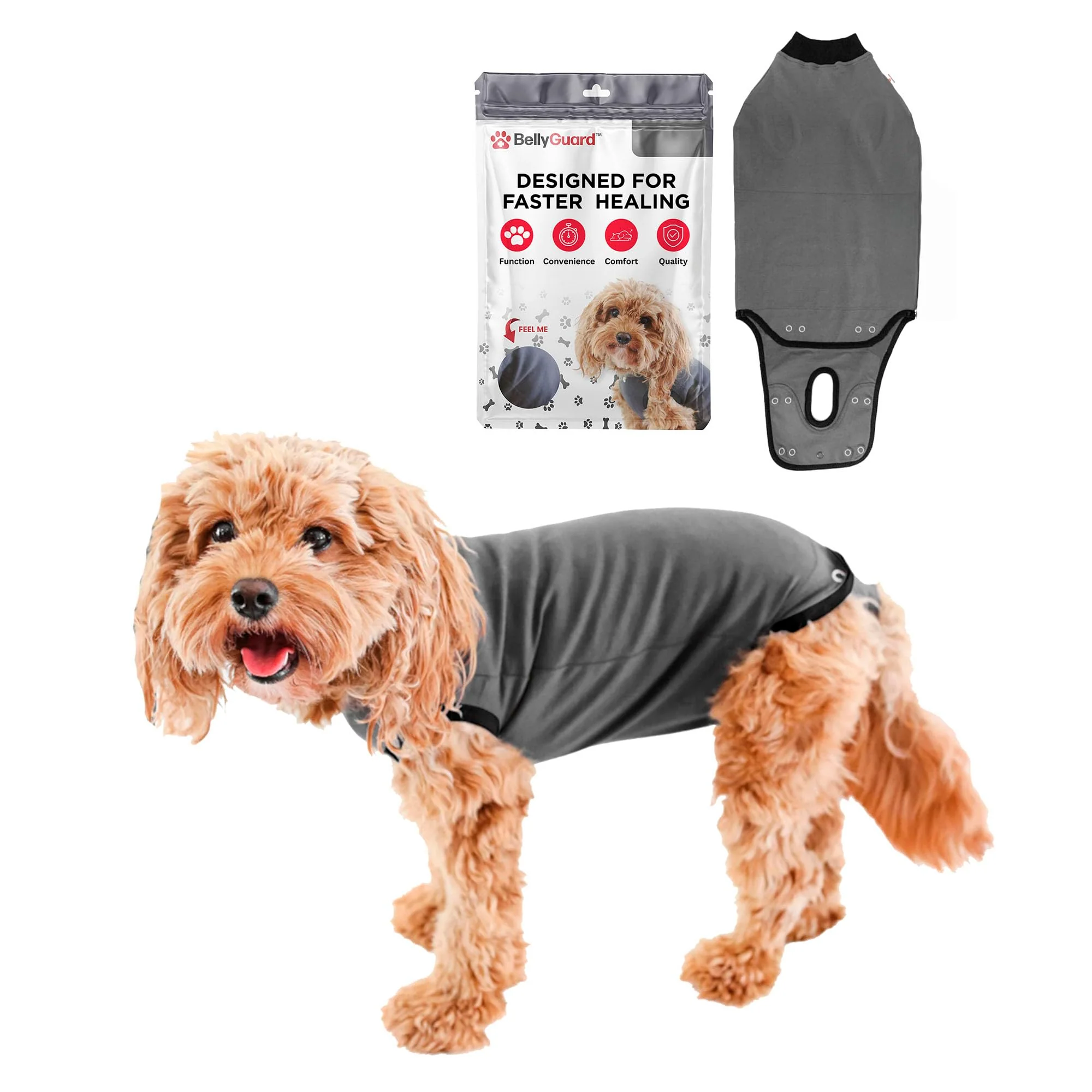 Practical BellyGuard Dog Surgery Recovery Suit – Post-Op Dog Onesie for Comfort Movement Wound Coverage Environmentally Friendly