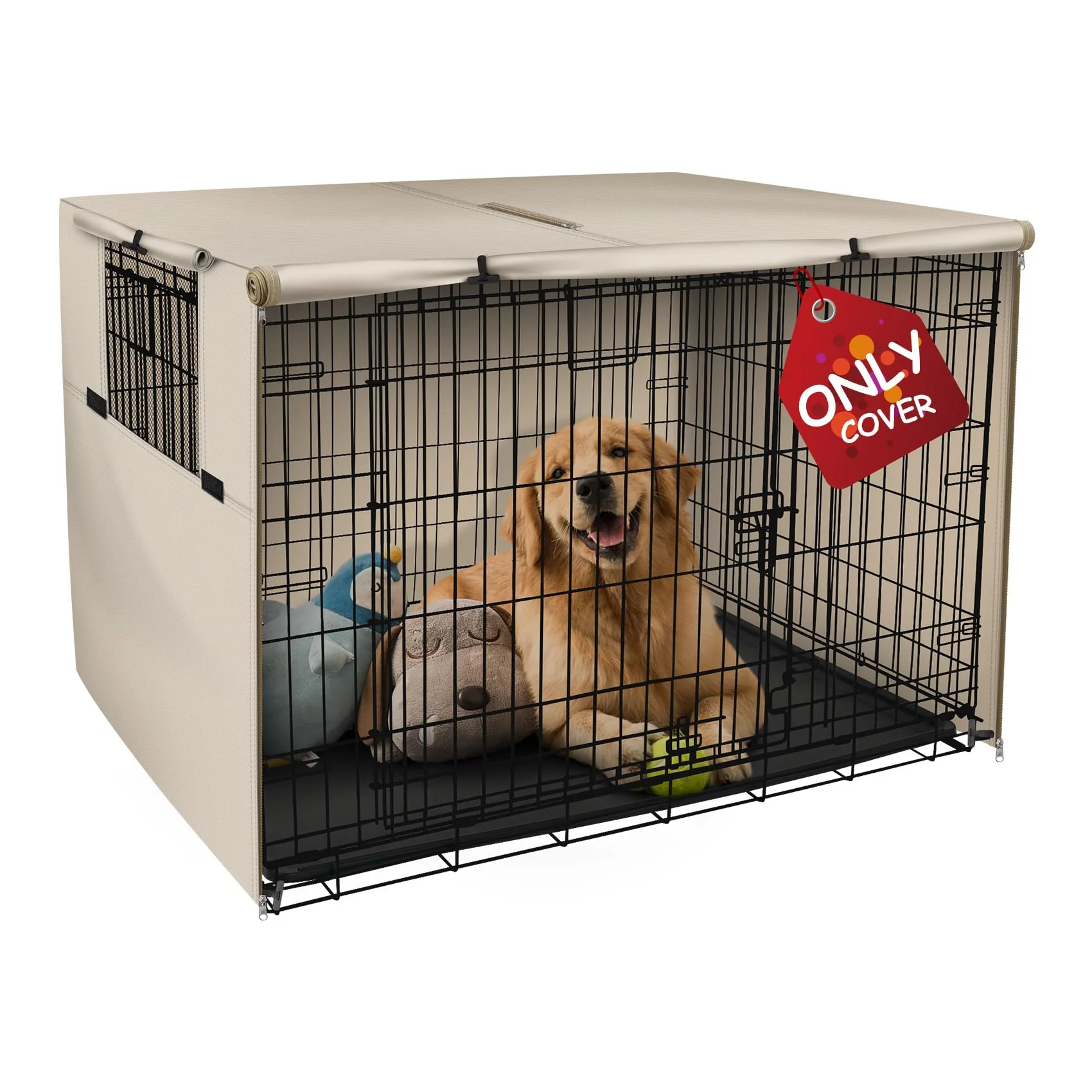 Reliable Explore Land 24-Inch Dog Crate Cover — Heavy-Duty Sunshade for Universal Wire Crates Light Tan Sustainable