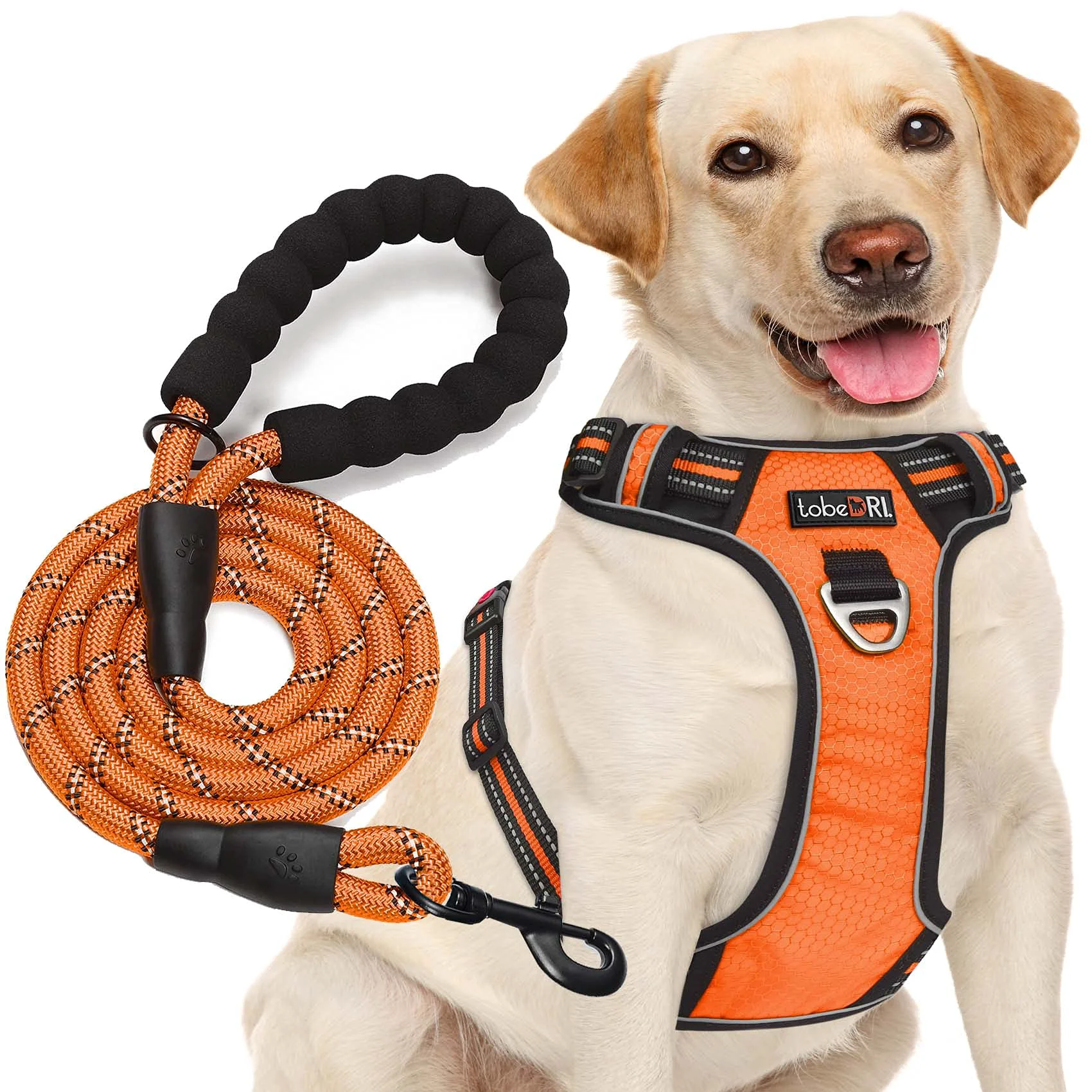 Powerful tobeDRI No Pull Dog Harness – Adjustable Reflective Oxford Easy Control 5ft Leash Medium Large Eco-Friendly
