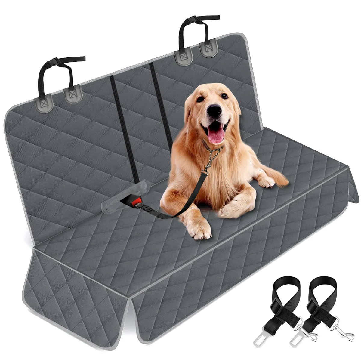 Expertly Made Yuntec Dog Car Cover for Back Seat - Waterproof Nonslip Bench Seat Protector Fits Most Cars SU Trucks – Grey Casual