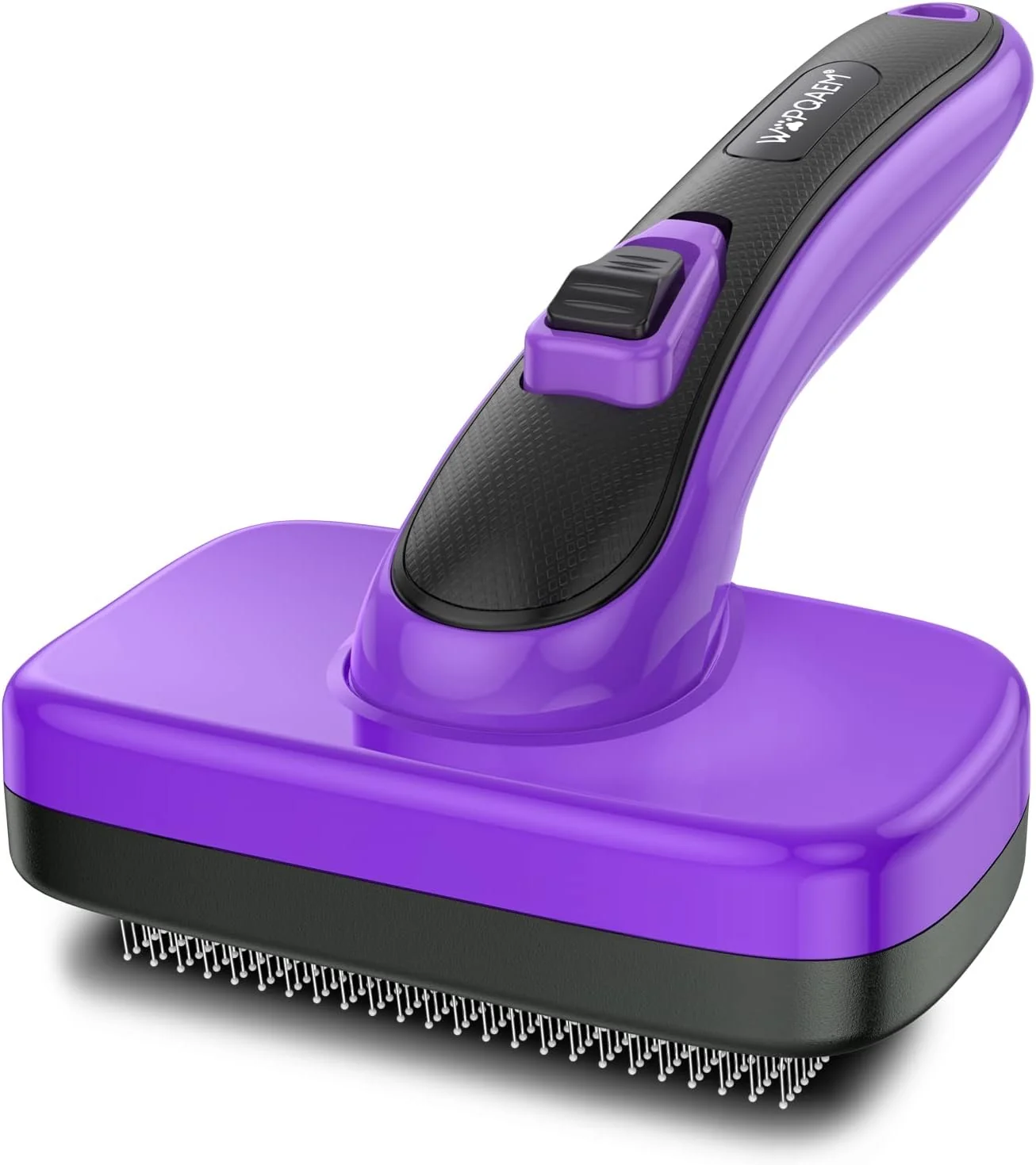 Outstanding Dogs Cats Self Cleaning Slicker Brush for Shedding Grooming Any Breed of Pets Removes Loose Undercoat Mats Tangled Hair for Small Medium Large Animal With Long Short Fur Length Purple Smooth