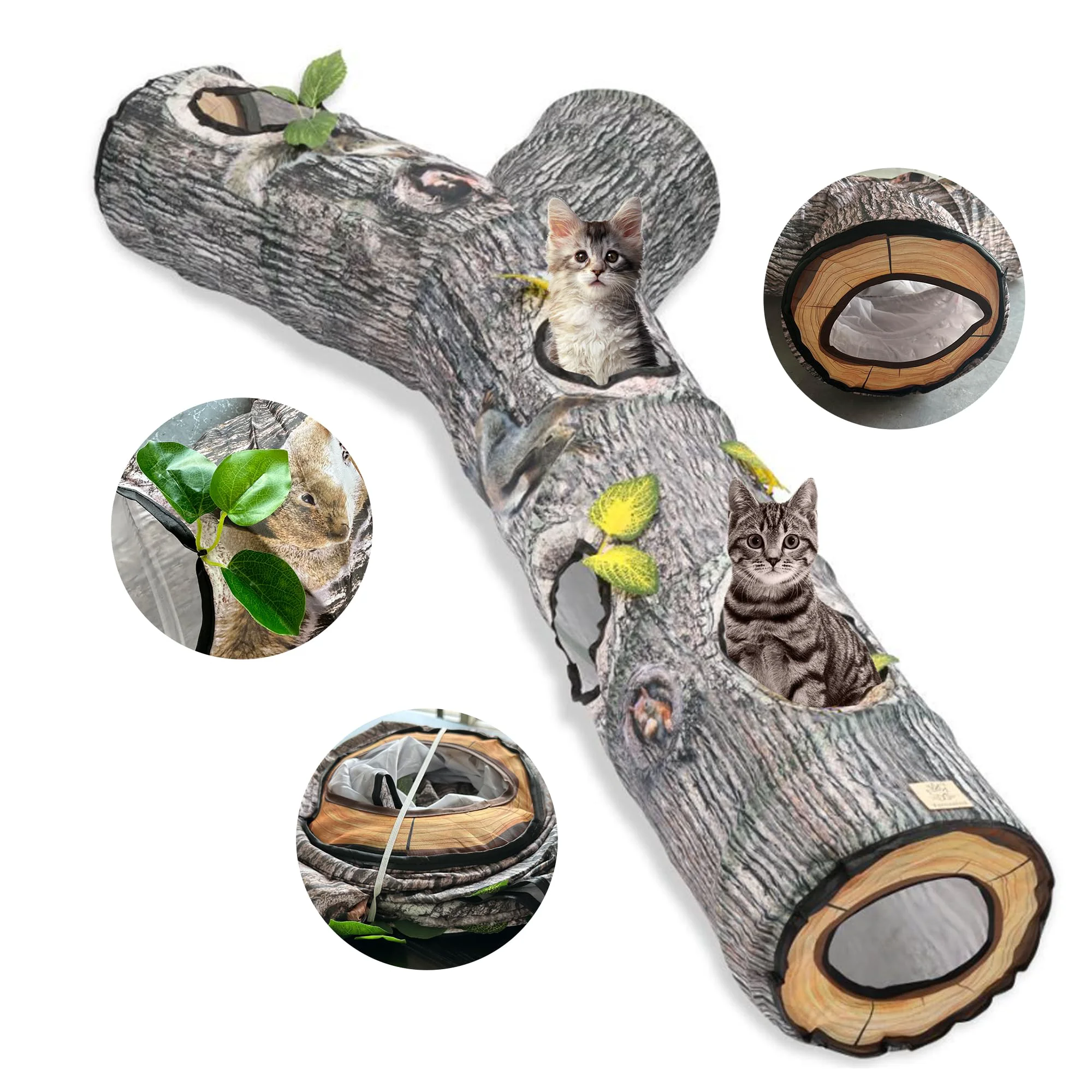 Selected GRETMIX Cat Tunnel — 3-Way Tree Design Collapsible Indoor Cat Maze for Cats Kittens Small Pets Specialty