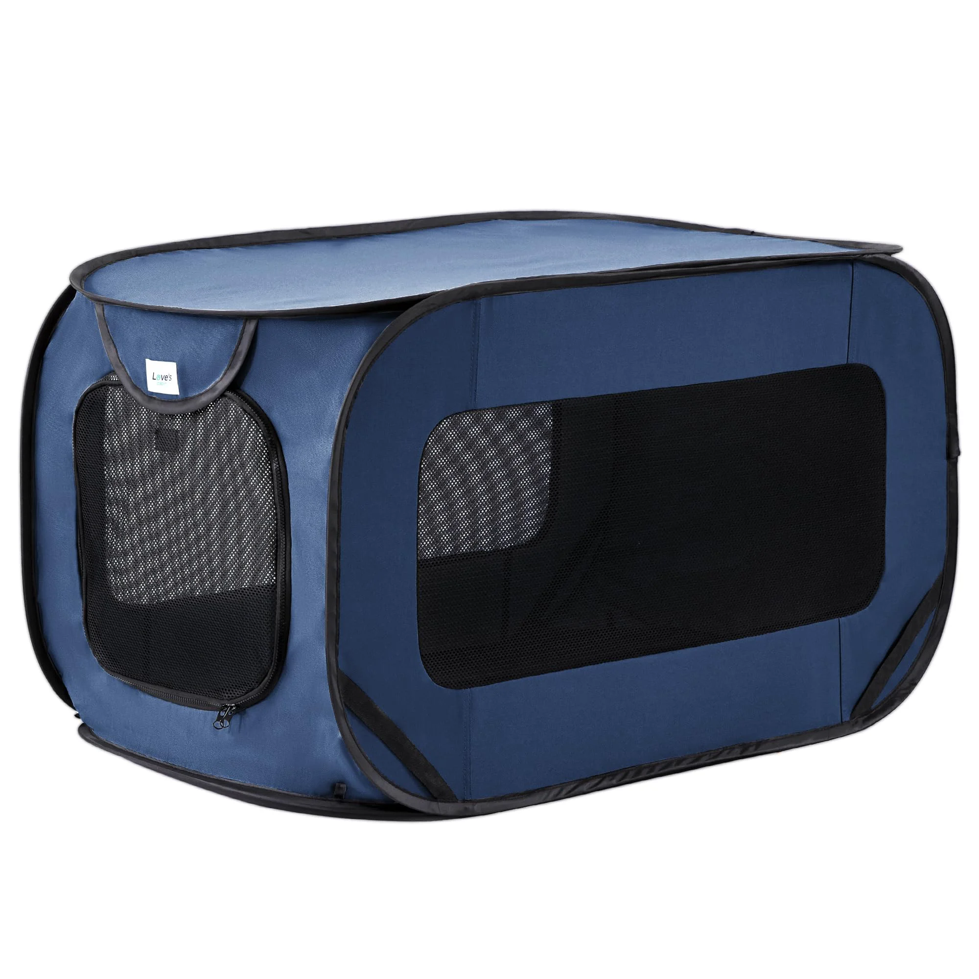 Top-Quality Love's cabin 36in Portable Pop-Up Dog Kennel — Indoor Outdoor Pet Bed Navy Casual