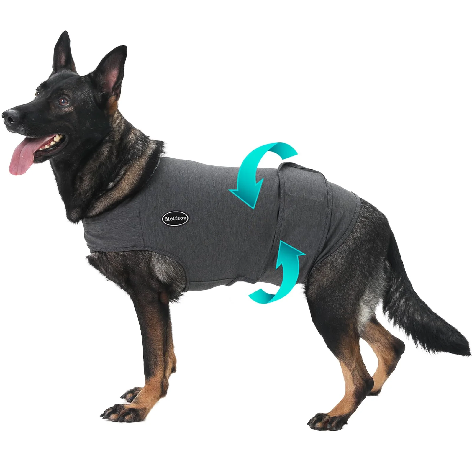 Premium Meifsou Dog Anxiety Vest – Skin-Friendly Calming Shirt for Thunder Fireworks Natural