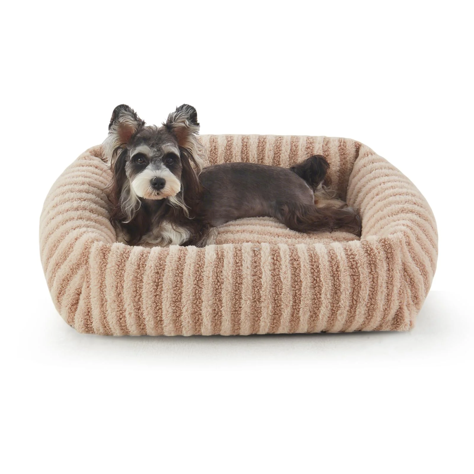 Reusable MIXJOY Small Dog Cat Bed – Washable 20x19 Rectangle Bed with Anti-Slip Bottom in Beige Prestigious