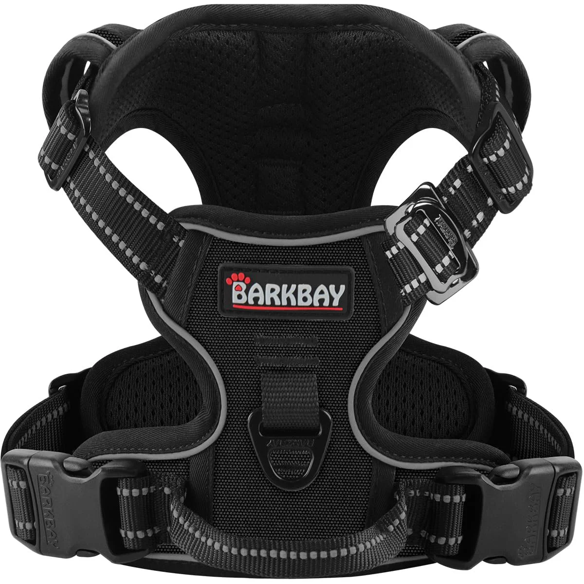 Elite BARKBAY No-Pull Dog Harness – 3 Buckles Medium Reflective Adjustable No-Choke Contemporary