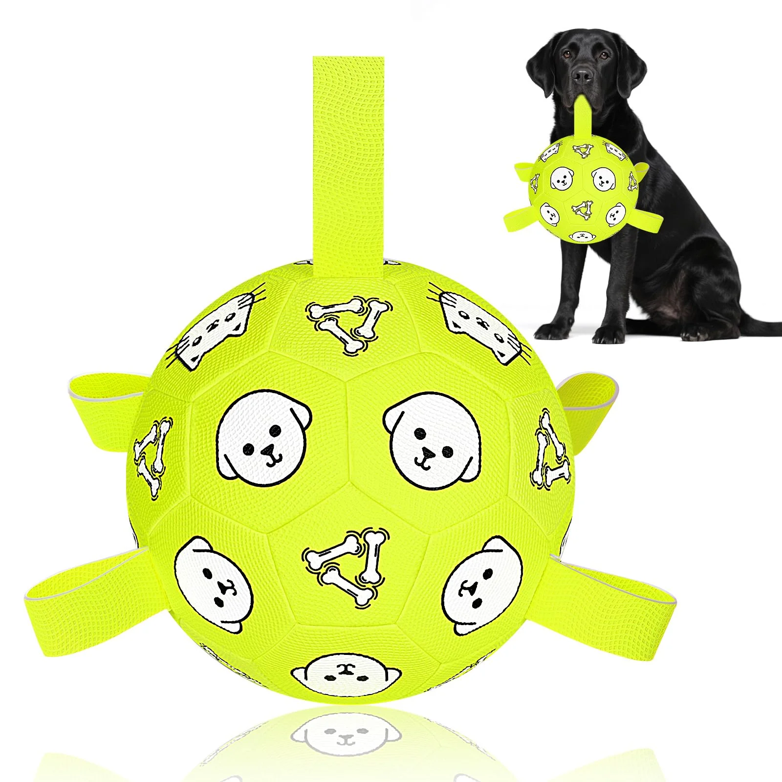 Exceptional WYNTRIUM 8-Inch Durable Dog Soccer Ball with Straps – Indoor Outdoor Toy for Medium Large Dogs Specialty
