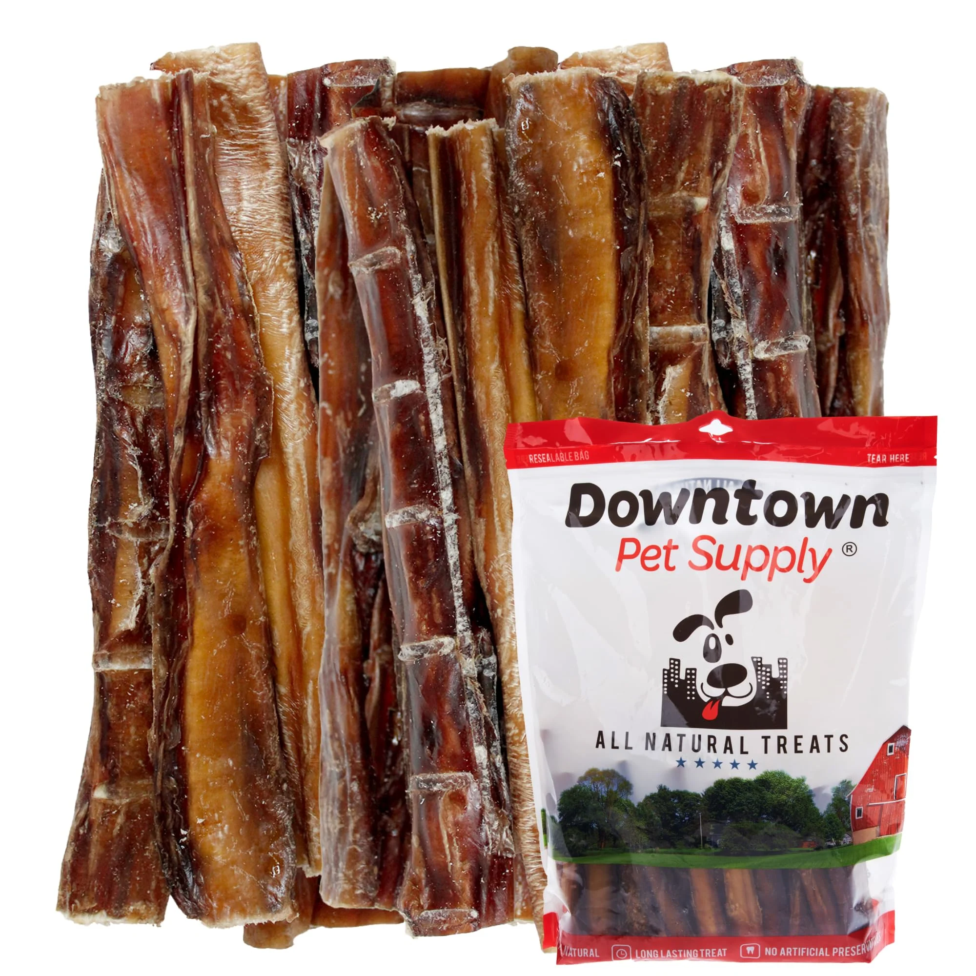 Long-Lasting Downtown Pet Supply USA Sourced Bully Sticks for Dogs — Grass-Fed Low Odor Rawhide- 6 10 Pack Environmentally Friendly