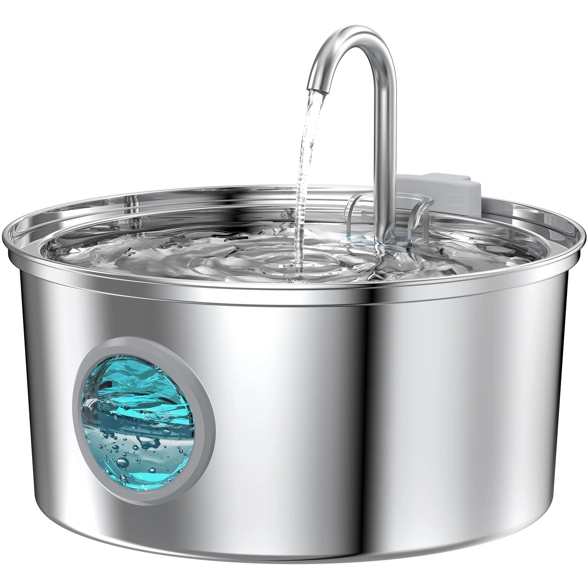Minimalist FOFNON Cat Water Fountain Stainless Steel – 108oz 3.2L Quiet Multi-Filtration Premium Material