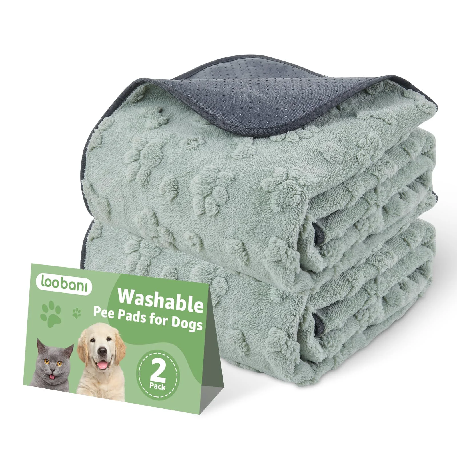 Optimized LOOBANI Washable Dog Pee Pads – 2 Pack 36x24 Leakproof Reusable Selected