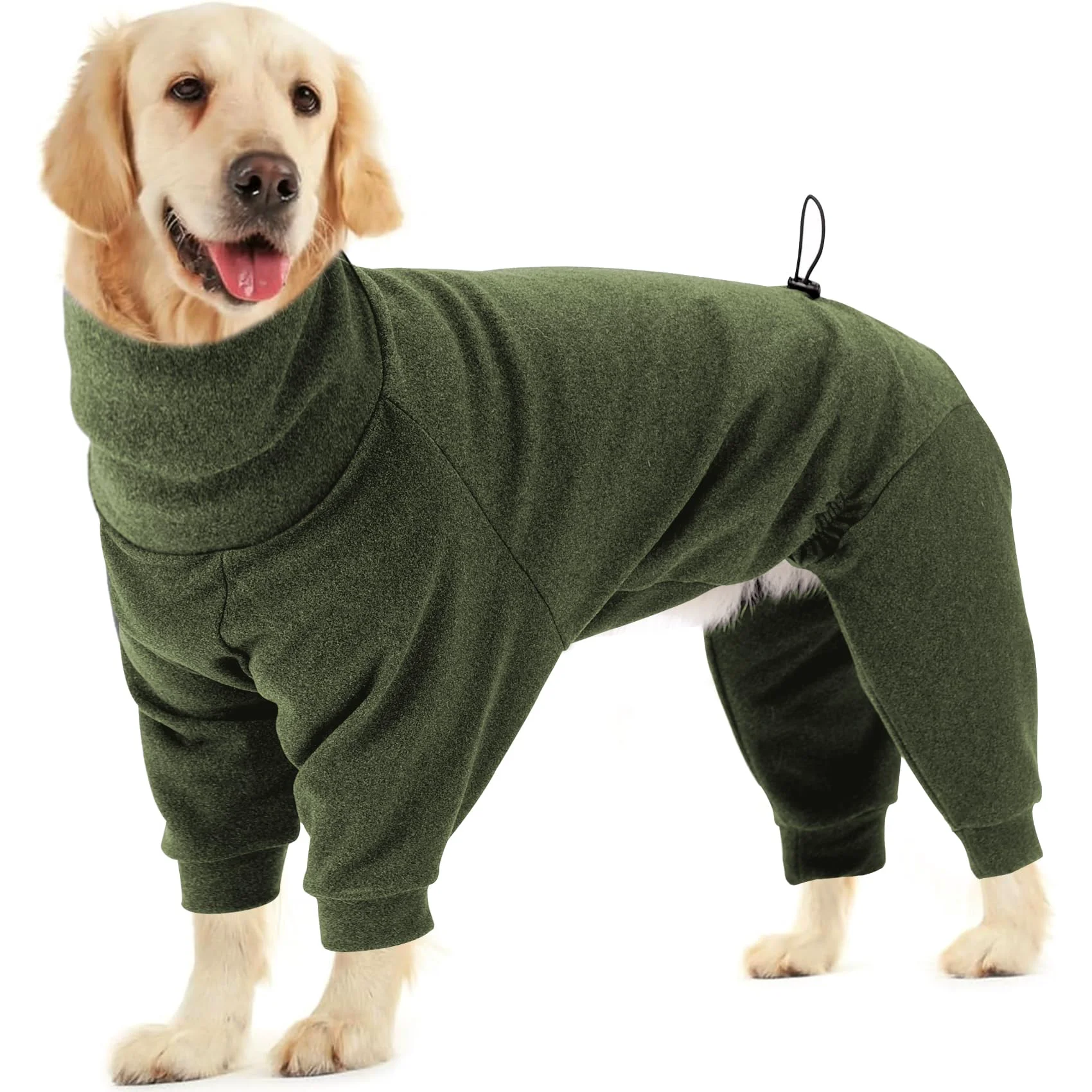Next-Generation Dotoner Pullover Dog Sweater with Leash Hole High Collar Winter Vest for Large Dogs Safe