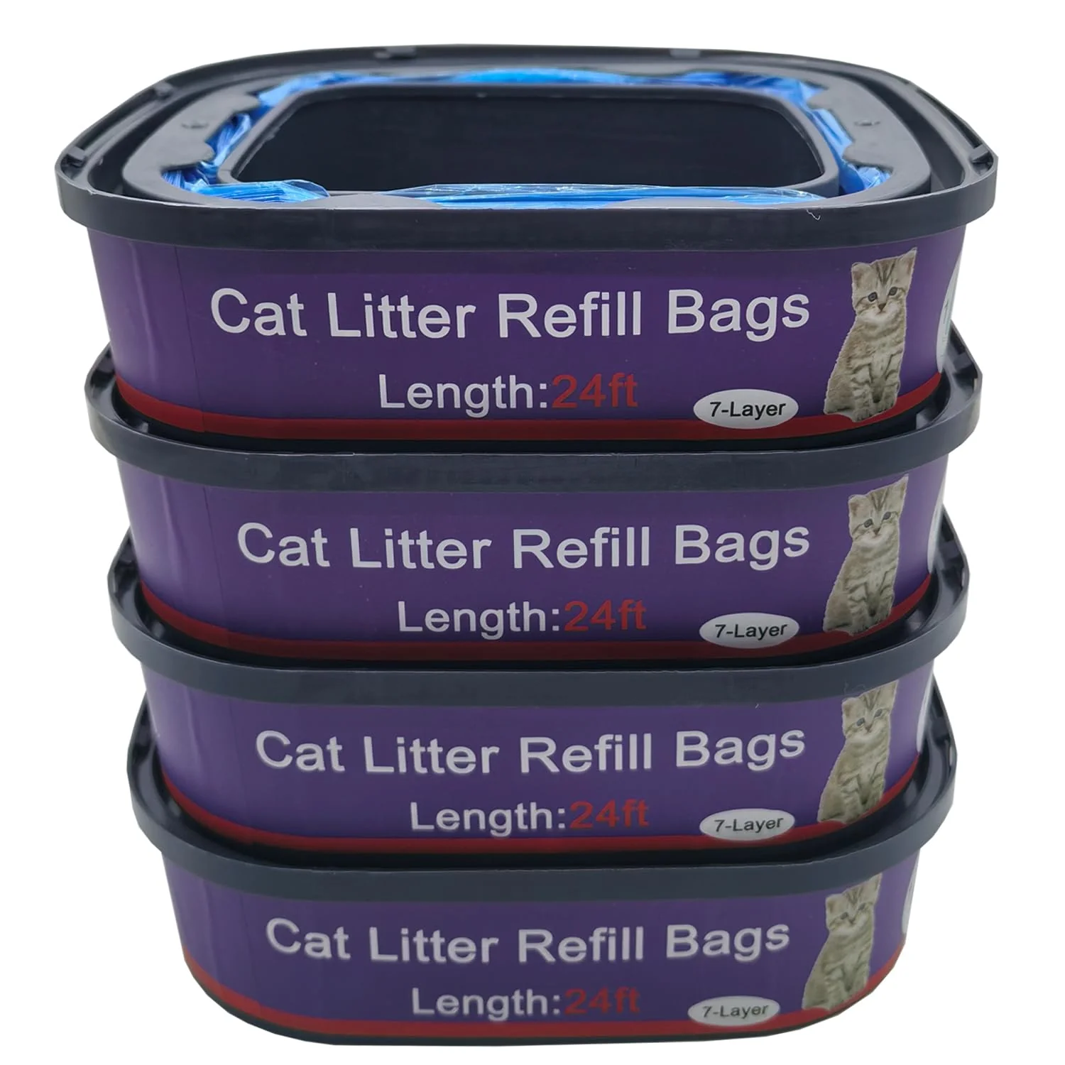 Optimized DANMBAQU 4 Pack Cat Litter Refill Bags for Genie Pails Odor Control Lightweight