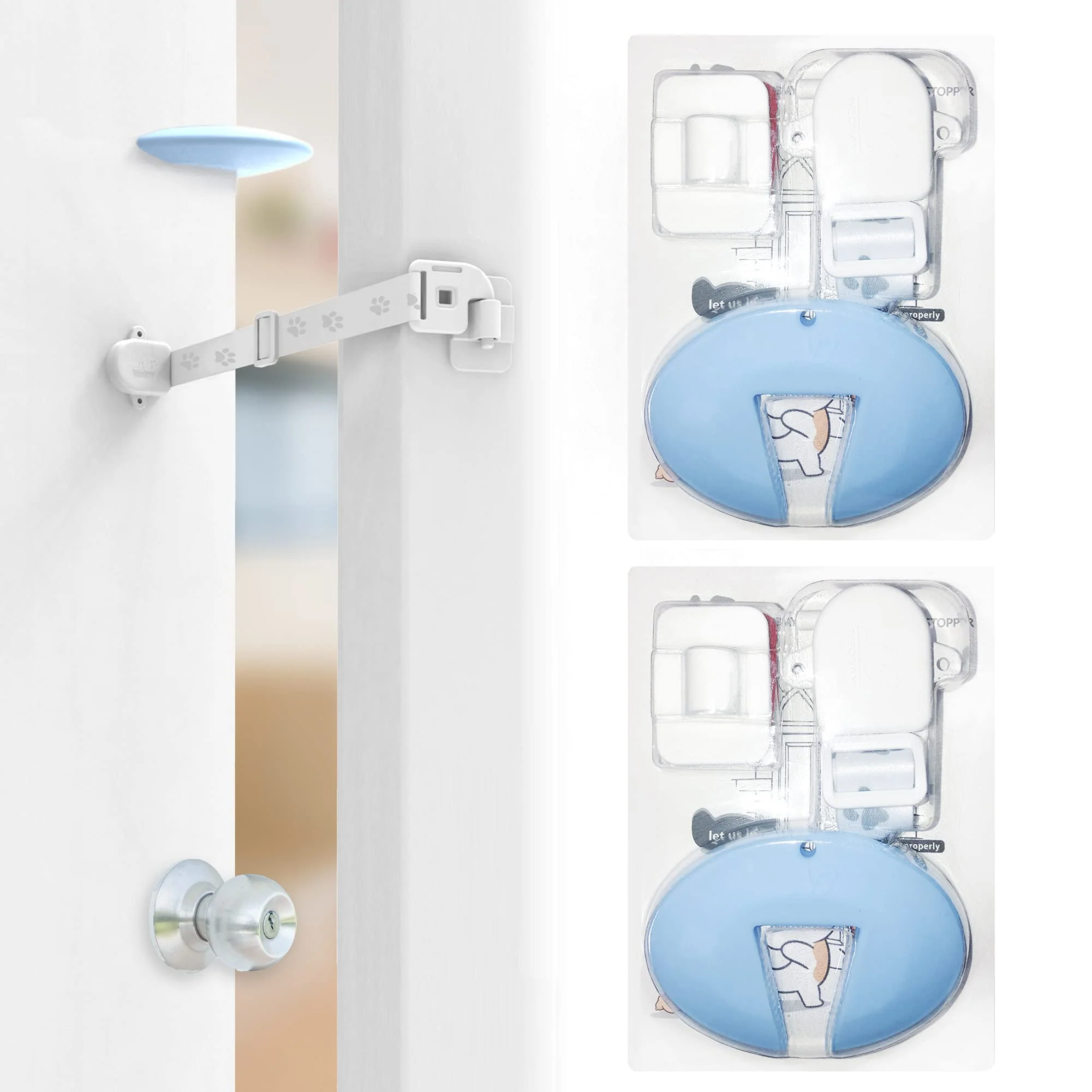 Exclusive Neobay Adjustable Door Strap Latch — Cat Door Solution 2-Pack Magnetic Stopper Eco-Friendly
