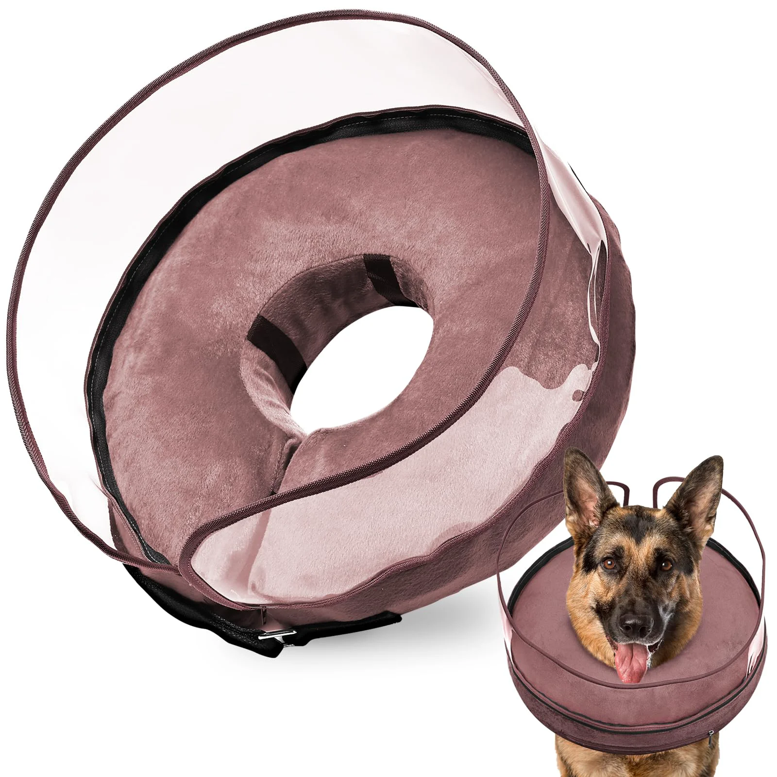 High-End BARKLESS Inflatable Dog Cone for Large Breeds Soft Donut Collar Casual