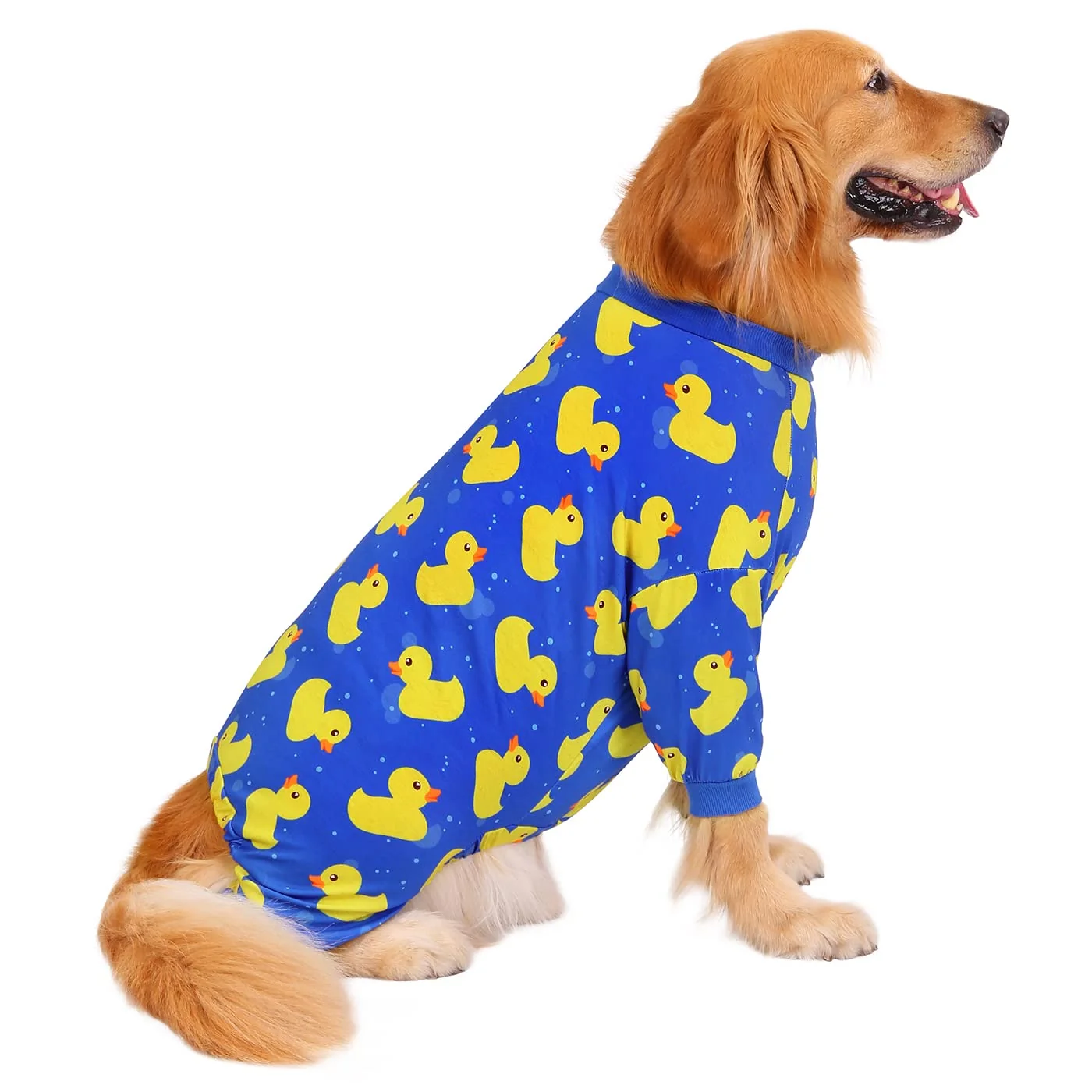 Secure HDE Dog Pajamas One-Piece Jammies for Dogs — Stretchy Lightweight Jumpsuit in Blue Ducks Sizes M–3XL Sophisticated