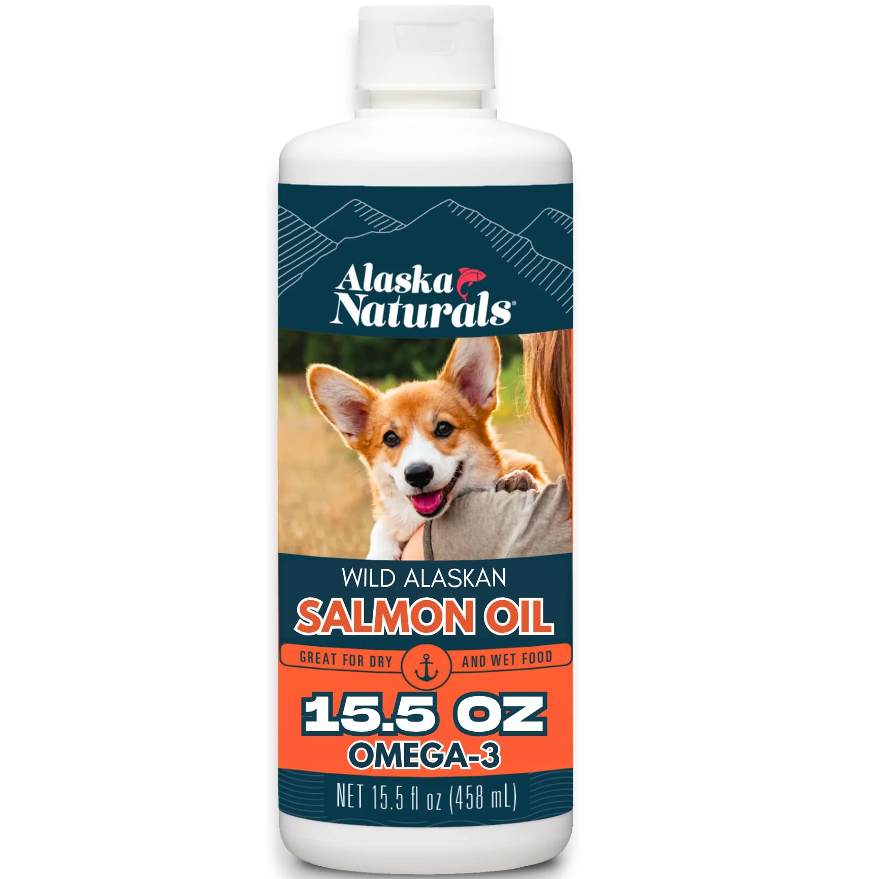 Efficient Alaska Naturals Wild-Caught Salmon Oil for Dogs – EPA DHA Omega-3 Skin Coat Support 15.5 oz Optimized