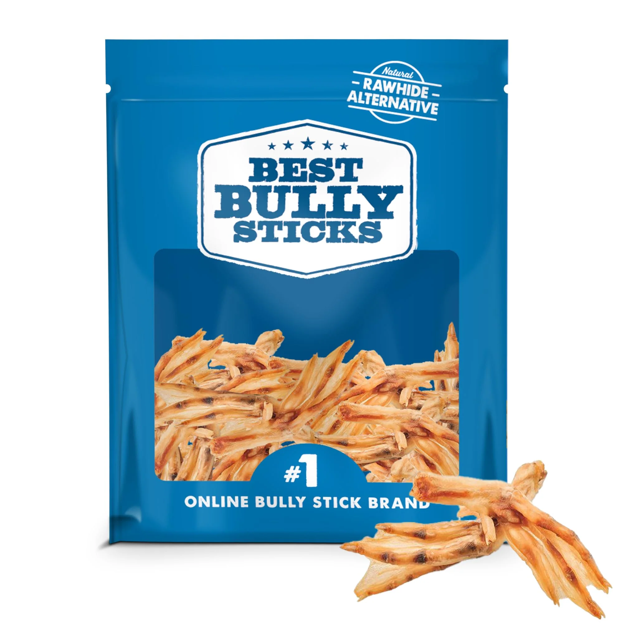 Elegant Bully Sticks Duck Feet - 30 Count All-Natural Single-Ingredient Dog Treats for Dental Health Joint Support Outstanding
