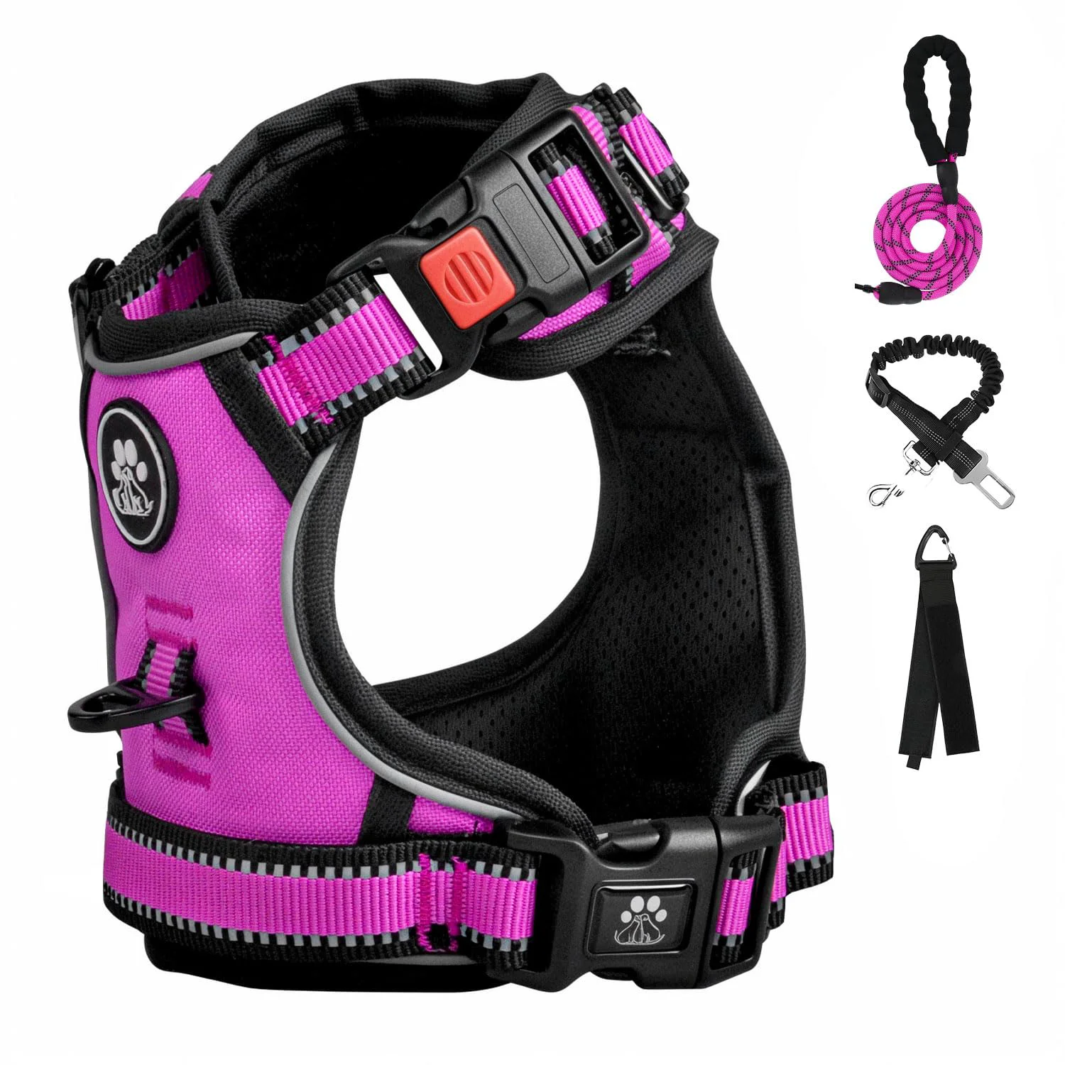 Natural FURRYFECTION Rose XL Dog Harness No-Pull Reflective Padded Handle 4 Adjustable Straps Lightweight
